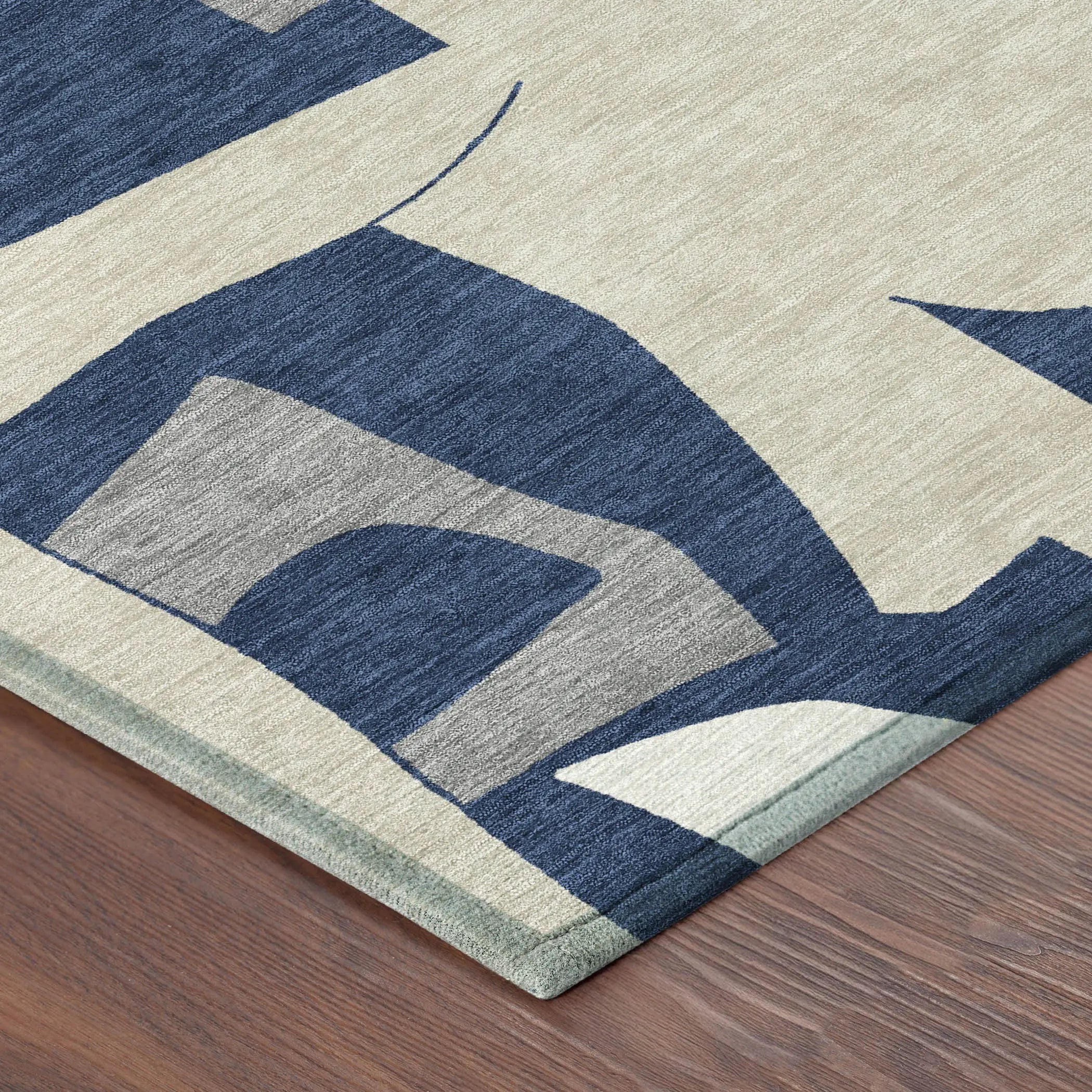 9' X 12' Navy Blue And Ivory Geometric Washable Indoor Outdoor Area Rug Homeroots Outdoor