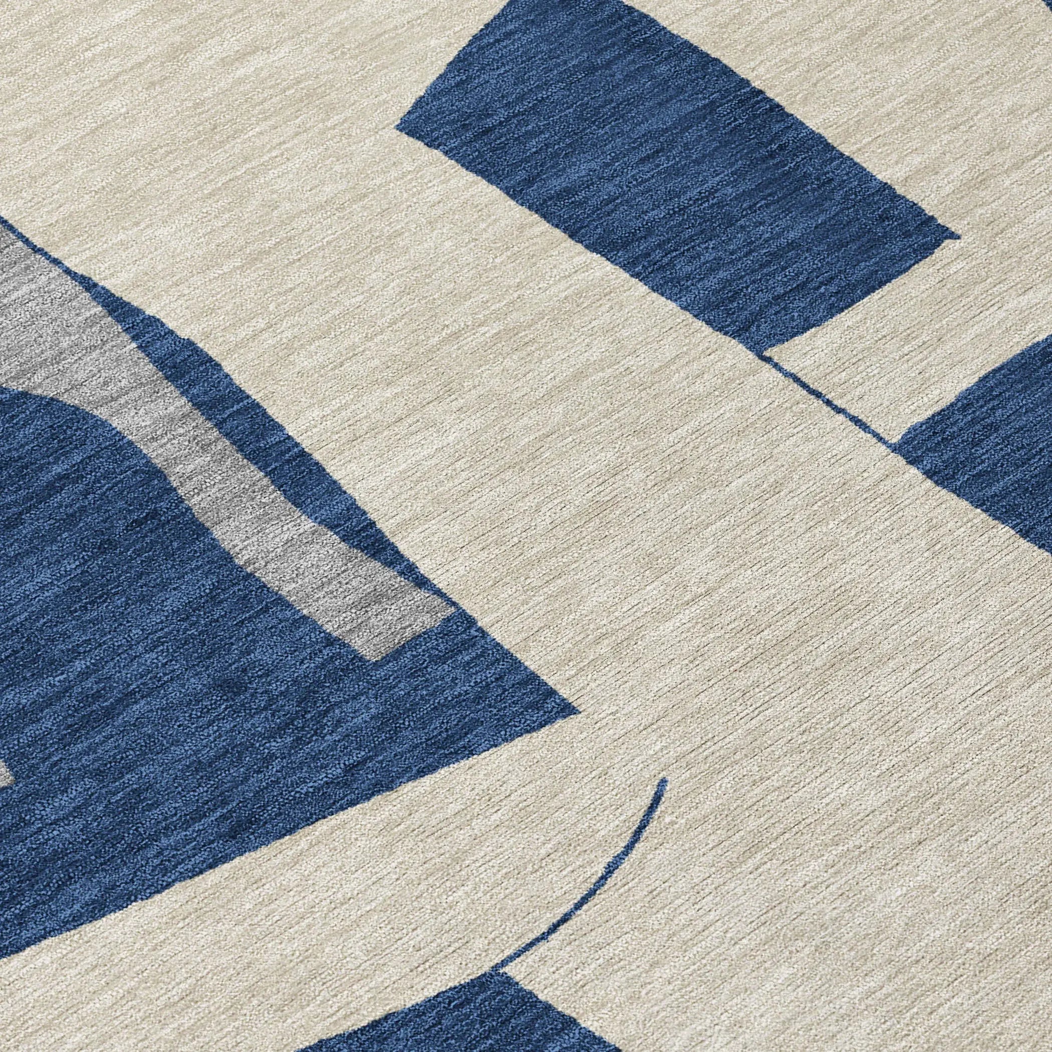 9' X 12' Navy Blue And Ivory Geometric Washable Indoor Outdoor Area Rug Homeroots Outdoor