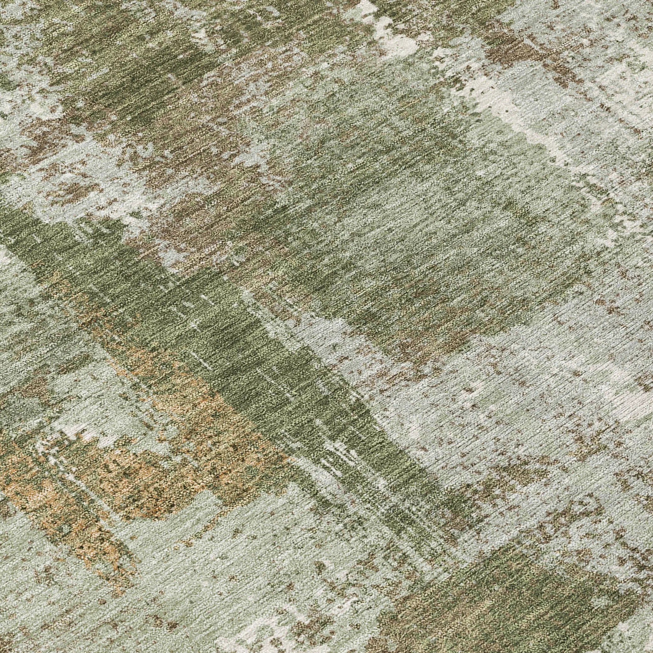 9' X 12' Olive Green And Beige Abstract Washable Indoor Outdoor Area Rug Homeroots Outdoor