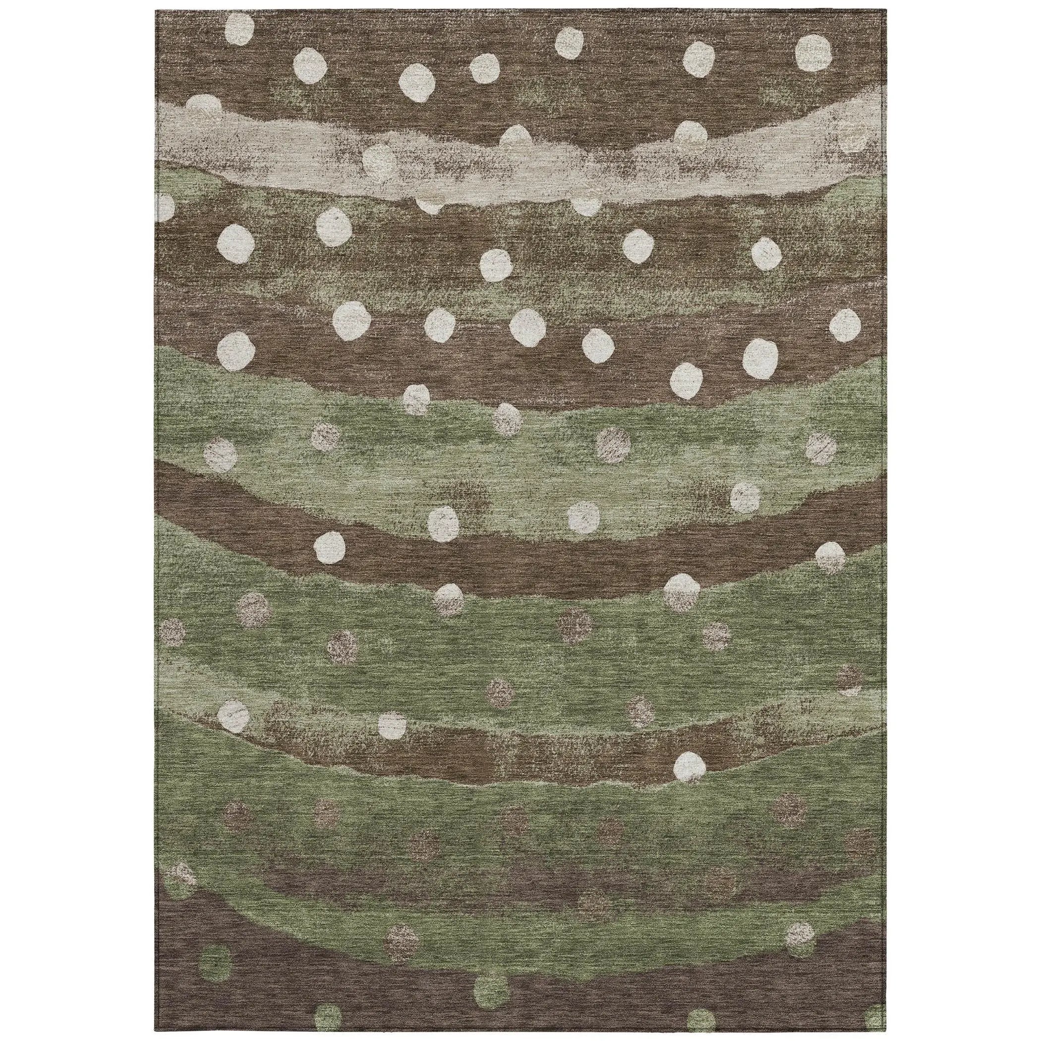 9' X 12' Olive Green And Gray Striped Washable Indoor Outdoor Area Rug Homeroots Outdoor