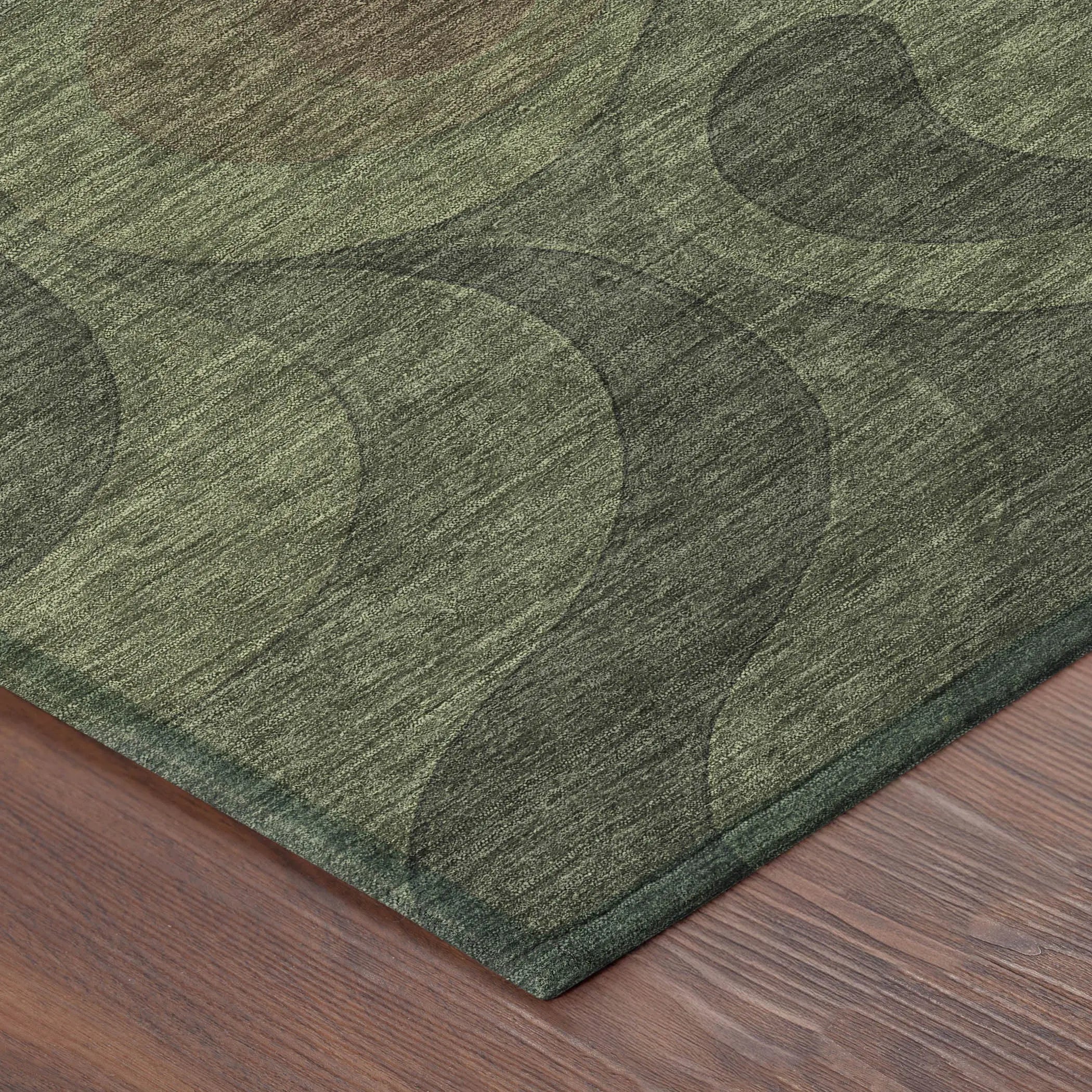 9' X 12' Olive Green And Green Abstract Washable Indoor Outdoor Area Rug Homeroots Outdoor