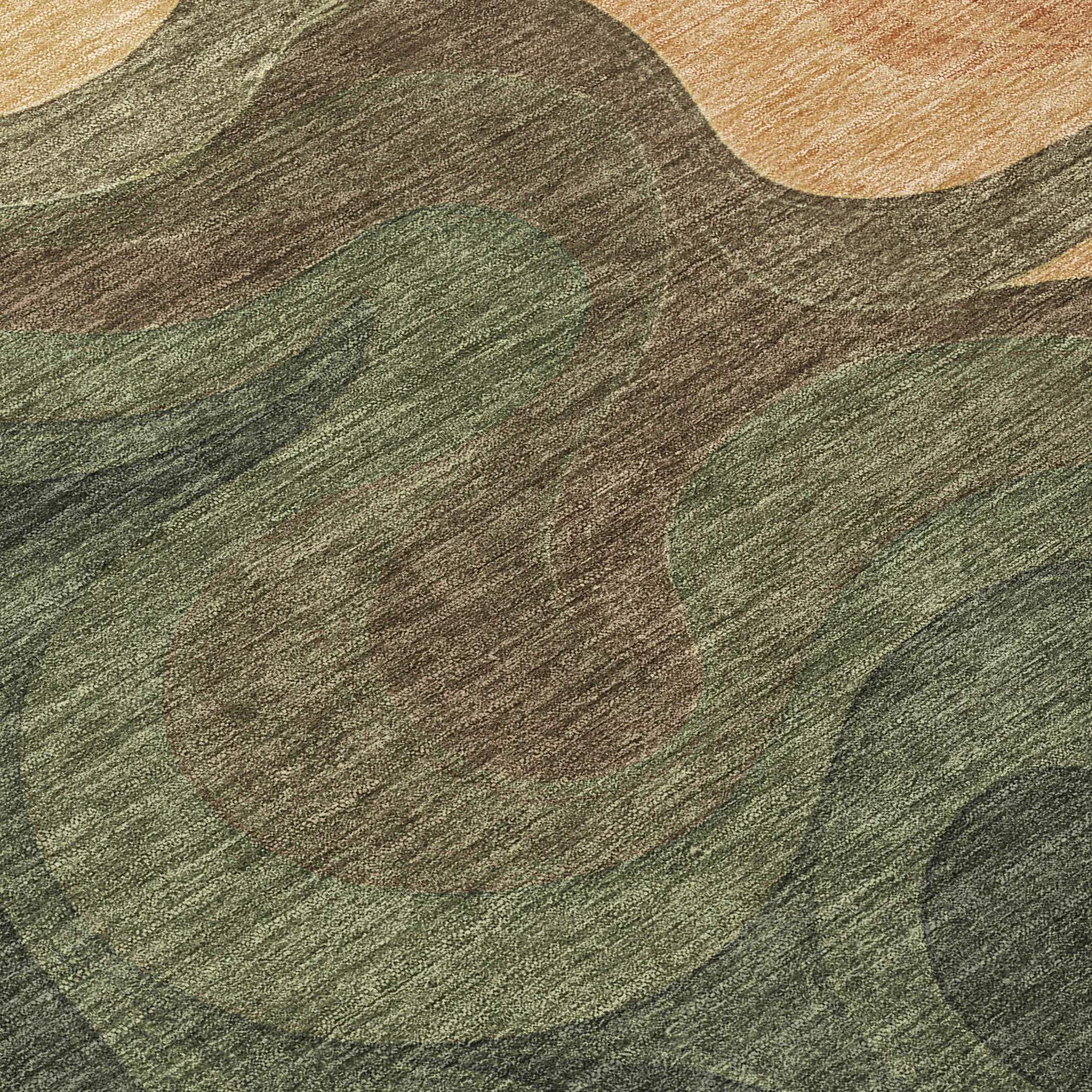9' X 12' Olive Green And Green Abstract Washable Indoor Outdoor Area Rug Homeroots Outdoor
