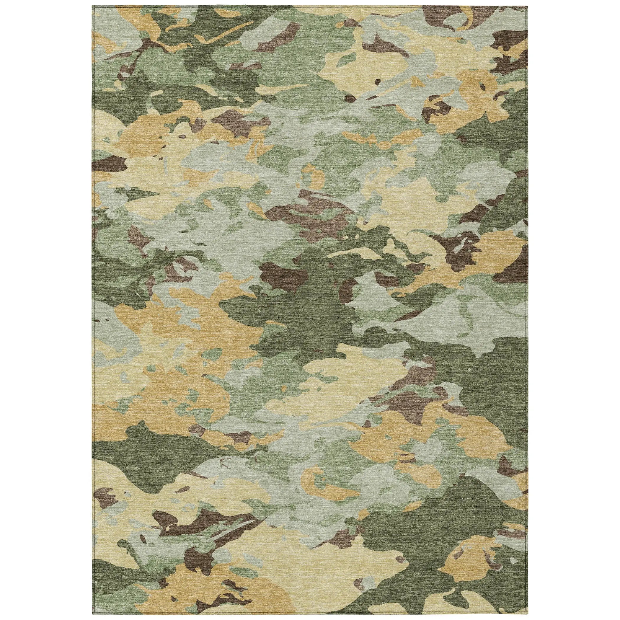 9' X 12' Olive Green And Green Abstract Washable Indoor Outdoor Area Rug Homeroots Outdoor