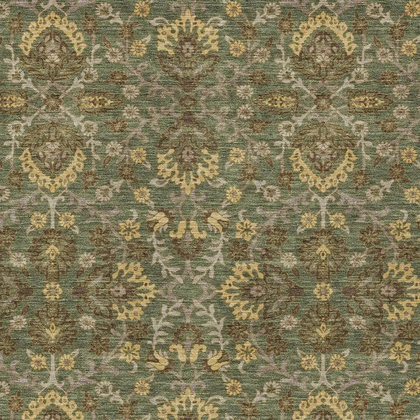9' X 12' Olive Green And Green Geometric Washable Indoor Outdoor Area Rug Homeroots Outdoor