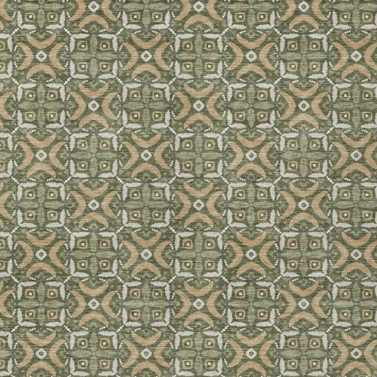 9' X 12' Olive Green And Green Geometric Washable Indoor Outdoor Area Rug Homeroots Outdoor