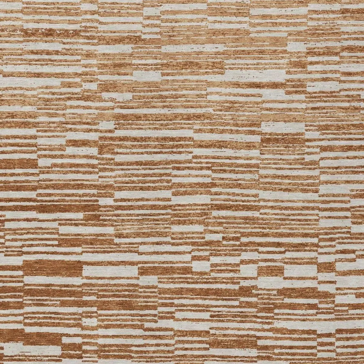 9' X 12' Orange And Beige Striped Washable Indoor Outdoor Area Rug Homeroots Outdoor