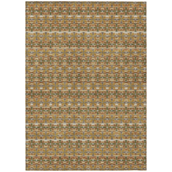 9' X 12' Orange And Blue Striped Washable Indoor Outdoor Area Rug Homeroots Outdoor