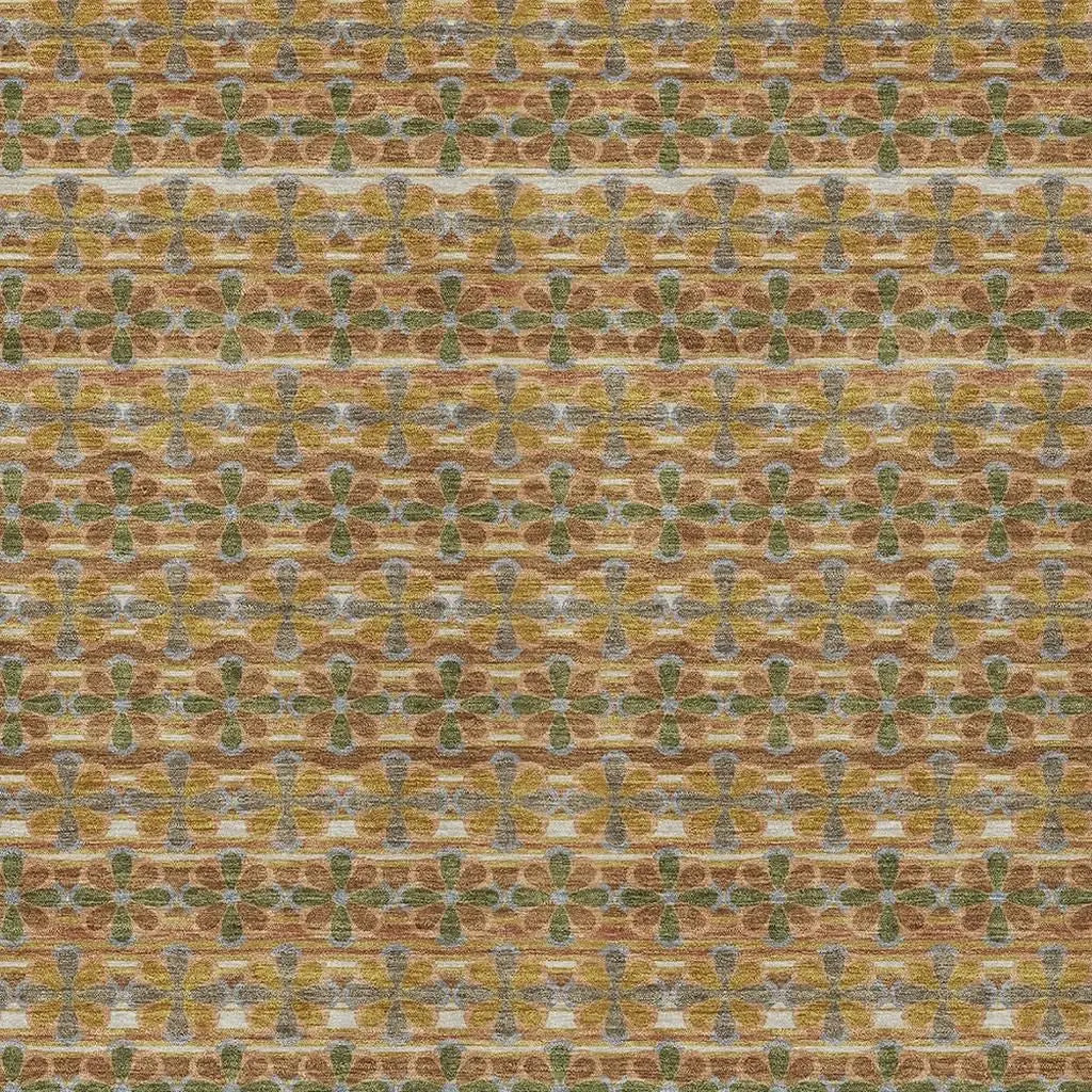 9' X 12' Orange And Blue Striped Washable Indoor Outdoor Area Rug Homeroots Outdoor