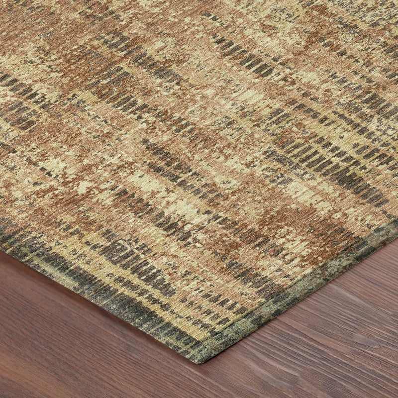 9' X 12' Orange And Brown Abstract Washable Indoor Outdoor Area Rug Homeroots Outdoor