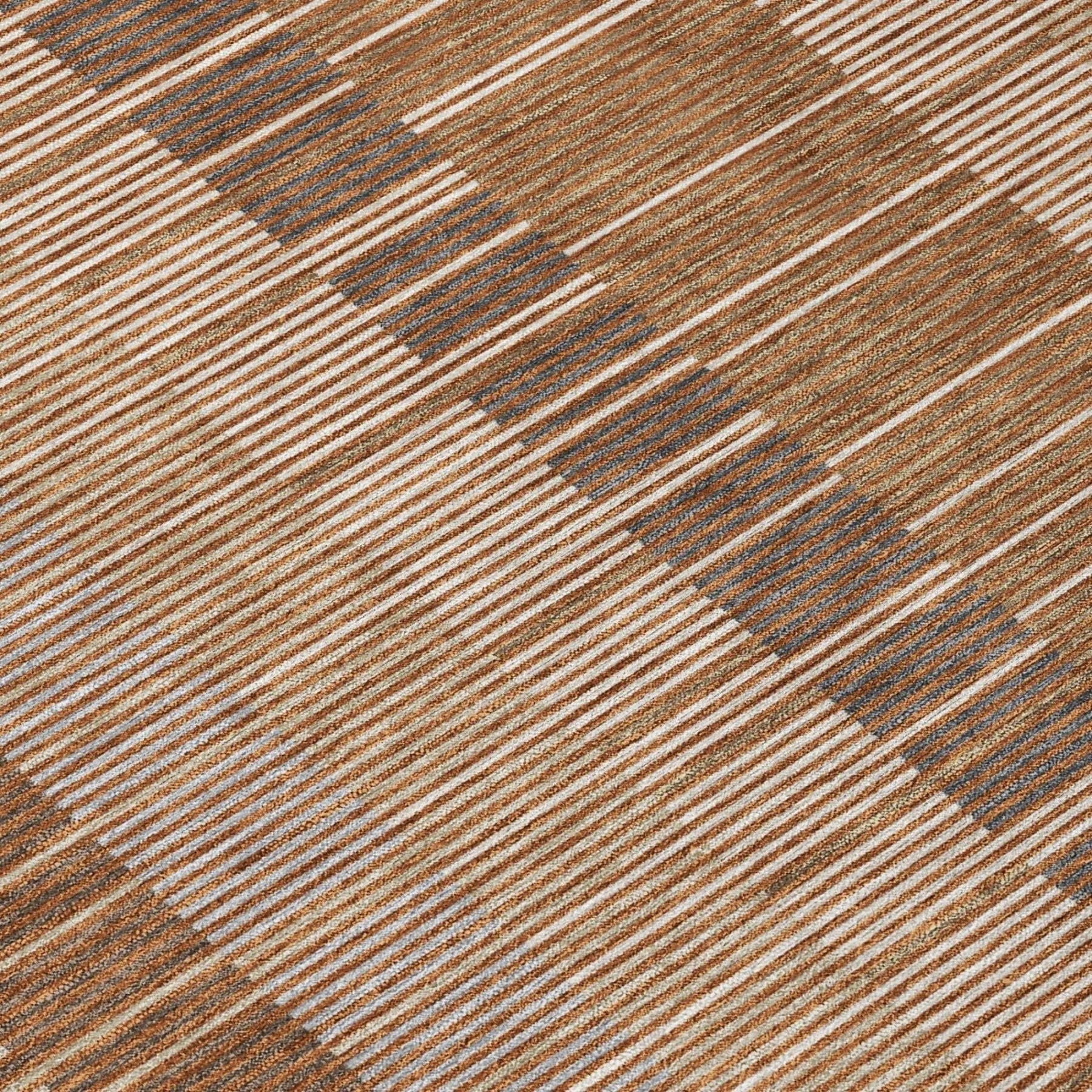 9' X 12' Orange And Brown Striped Washable Indoor Outdoor Area Rug Homeroots Outdoor