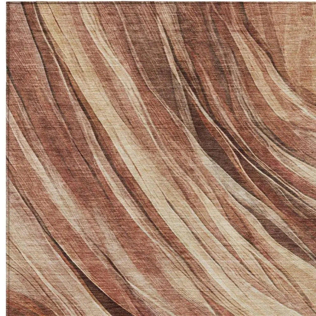 9' X 12' Orange And Burgundy Abstract Washable Indoor Outdoor Area Rug Homeroots Outdoor