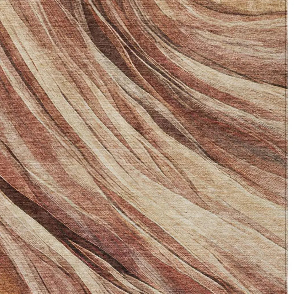 9' X 12' Orange And Burgundy Abstract Washable Indoor Outdoor Area Rug Homeroots Outdoor