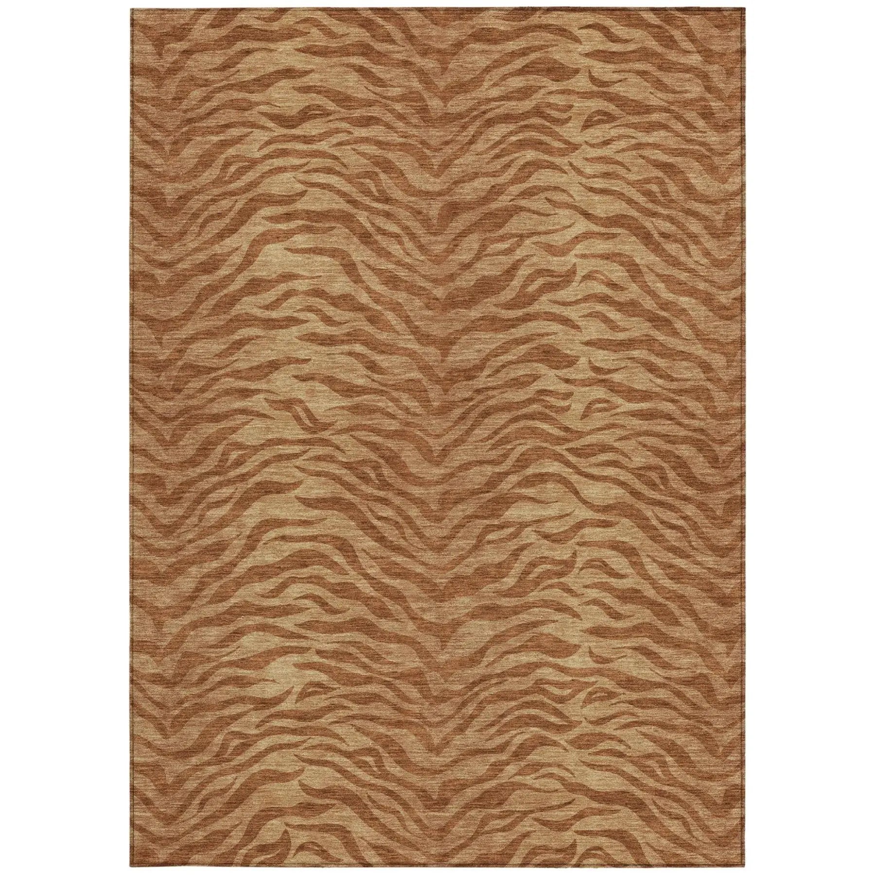 9' X 12' Orange And Copper Animal Print Washable Indoor Outdoor Area Rug Homeroots Outdoor