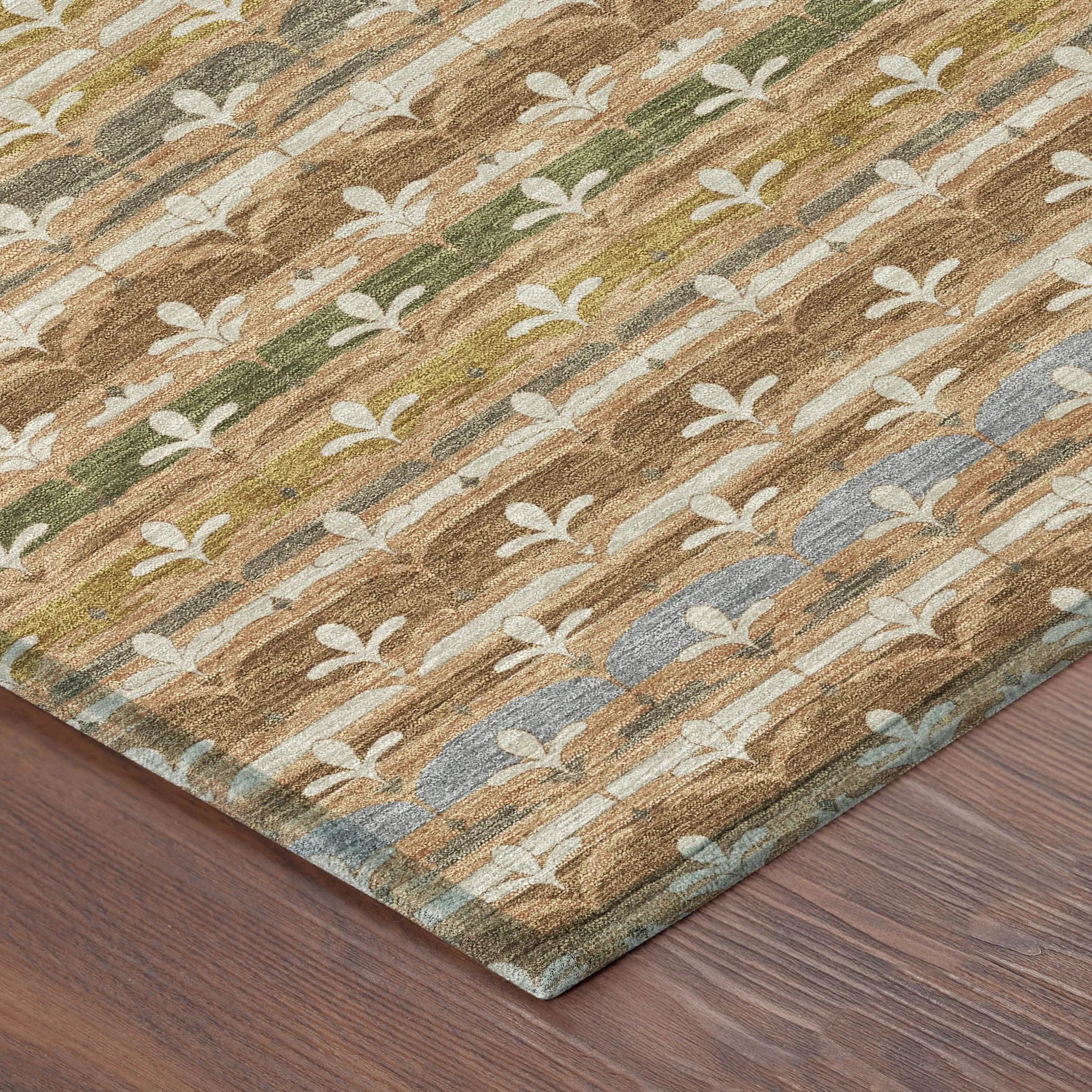 9' X 12' Orange And Copper Damask Washable Indoor Outdoor Area Rug Homeroots Outdoor