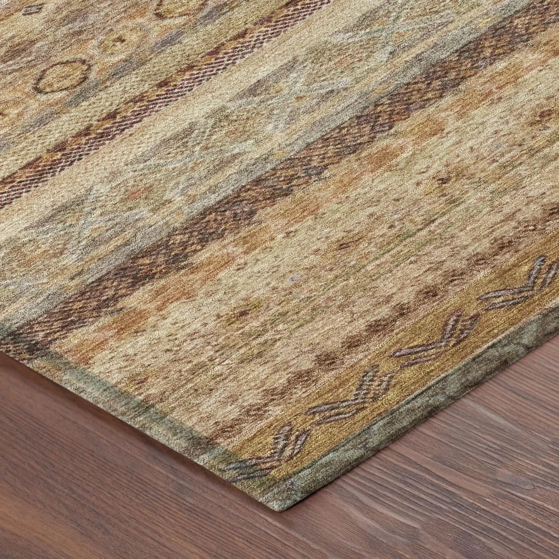 9' X 12' Orange And Copper Striped Washable Indoor Outdoor Area Rug Homeroots Outdoor