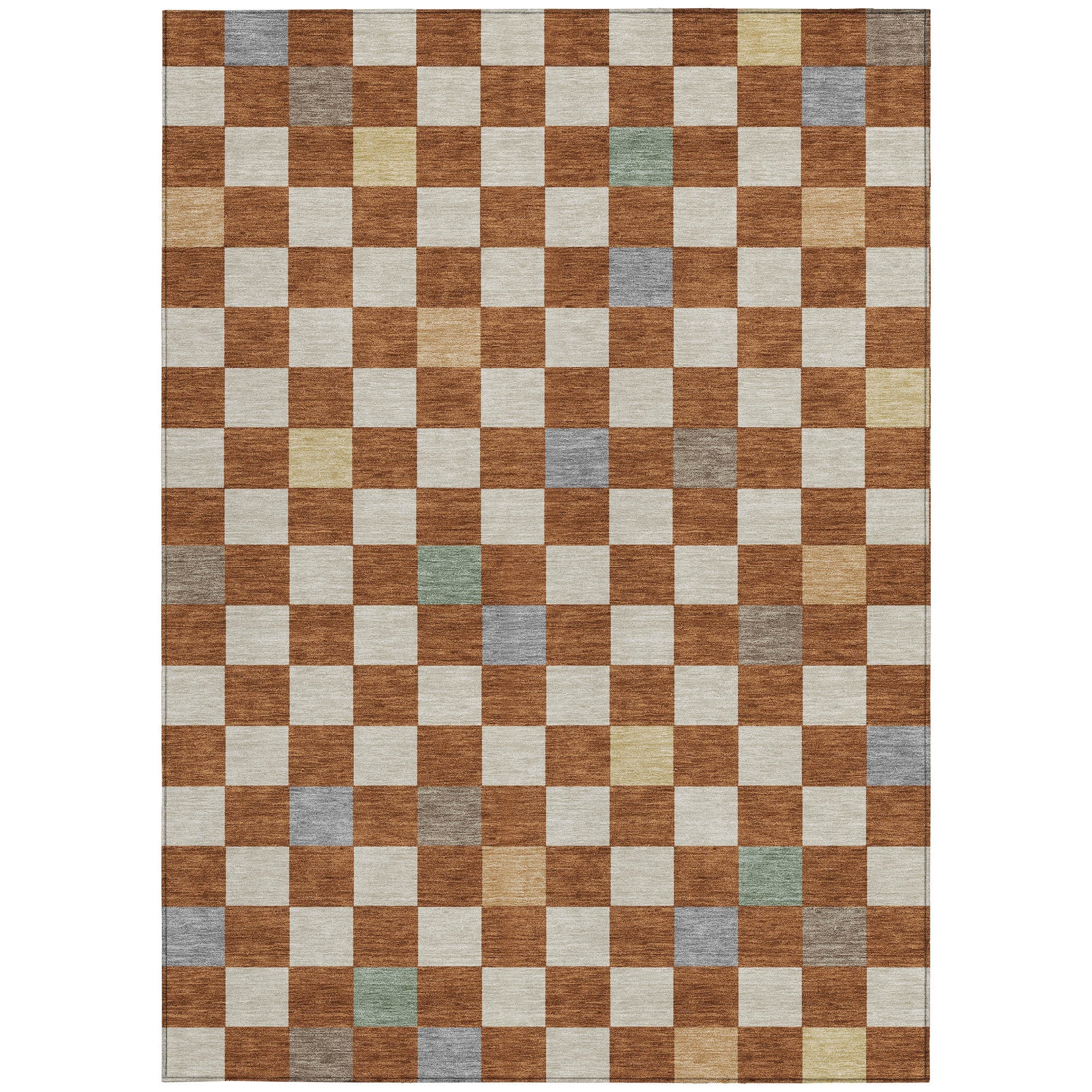 9' X 12' Orange And Gold Geometric Washable Indoor Outdoor Area Rug Homeroots Outdoor