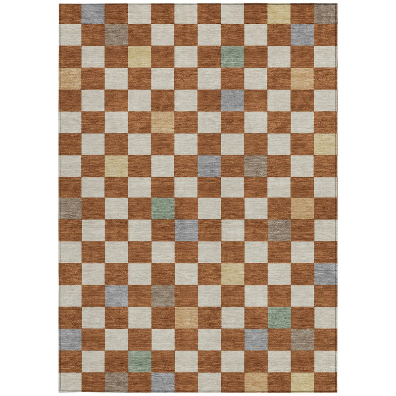9' X 12' Orange And Gold Geometric Washable Indoor Outdoor Area Rug Homeroots Outdoor