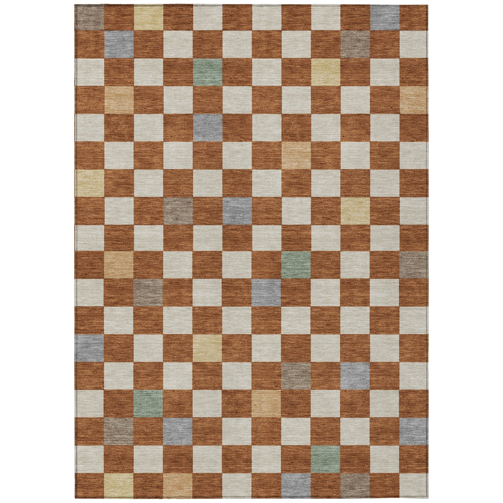 9' X 12' Orange And Gold Geometric Washable Indoor Outdoor Area Rug Homeroots Outdoor