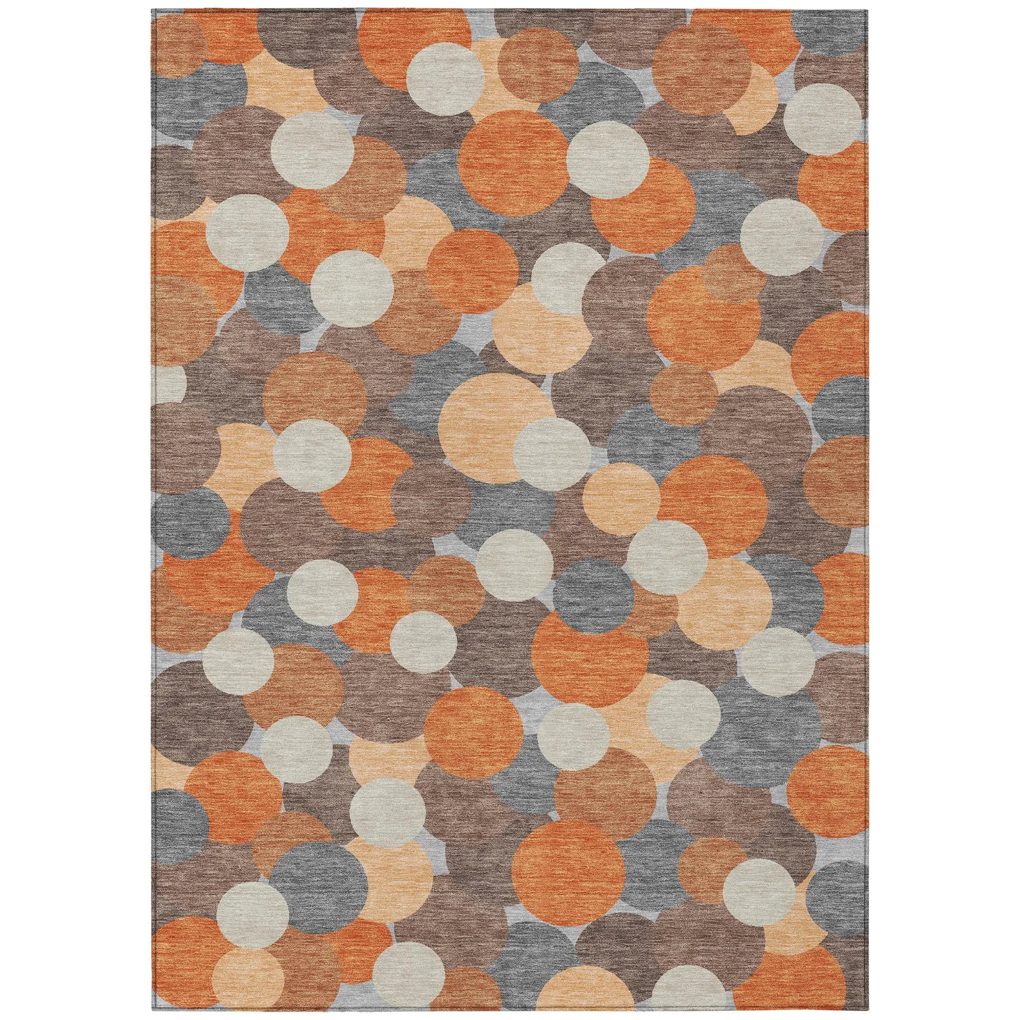 9' X 12' Orange And Gray Geometric Washable Indoor Outdoor Area Rug Homeroots Outdoor