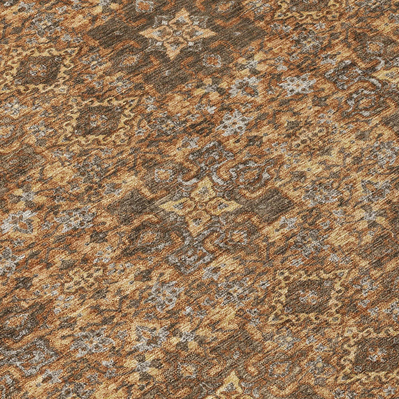 9' X 12' Orange And Linen Oriental Washable Indoor Outdoor Area Rug Homeroots Outdoor