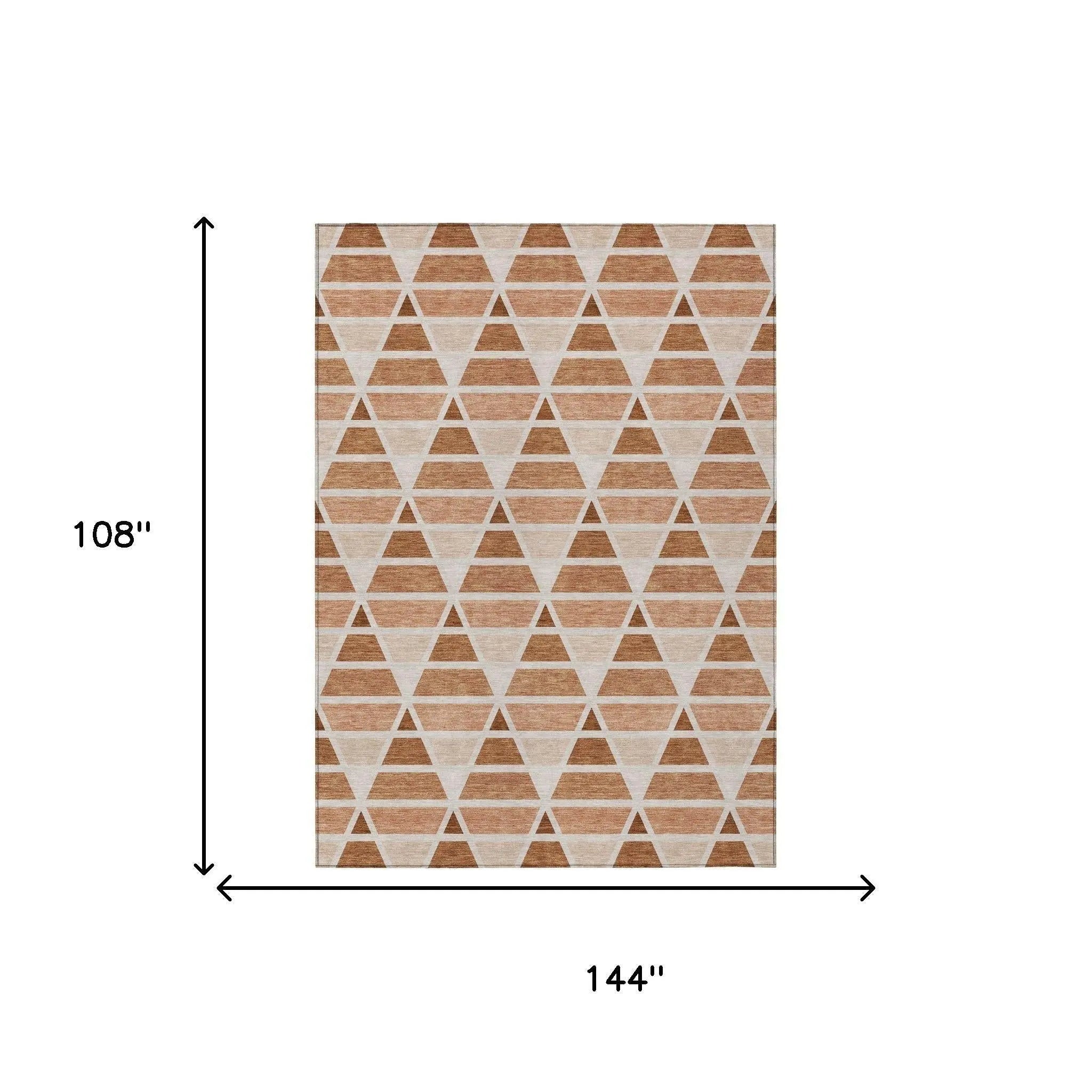 9' X 12' Orange And Rust Geometric Washable Indoor Outdoor Area Rug Homeroots Outdoor