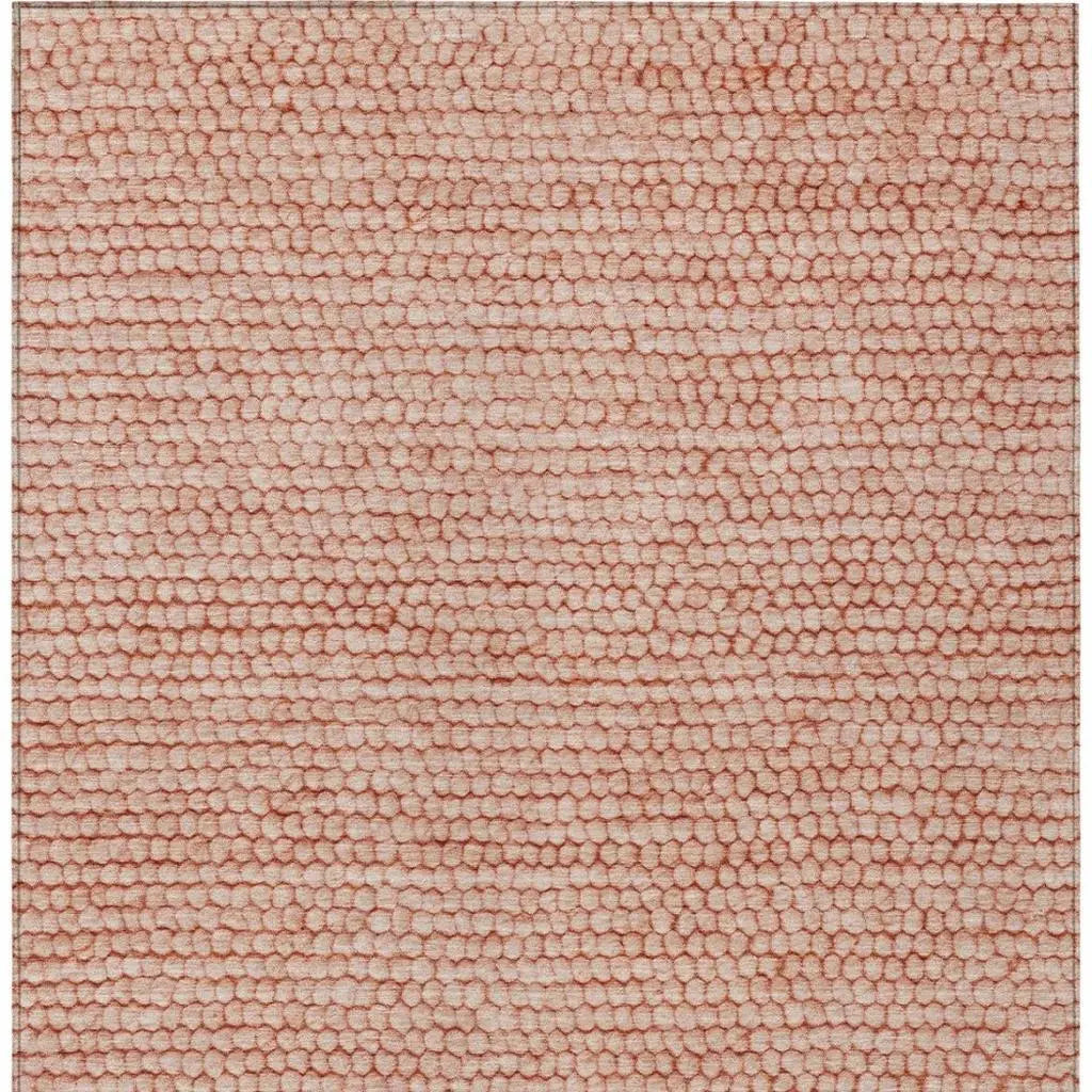 9' X 12' Orange And Salmon Striped Washable Indoor Outdoor Area Rug Homeroots Outdoor