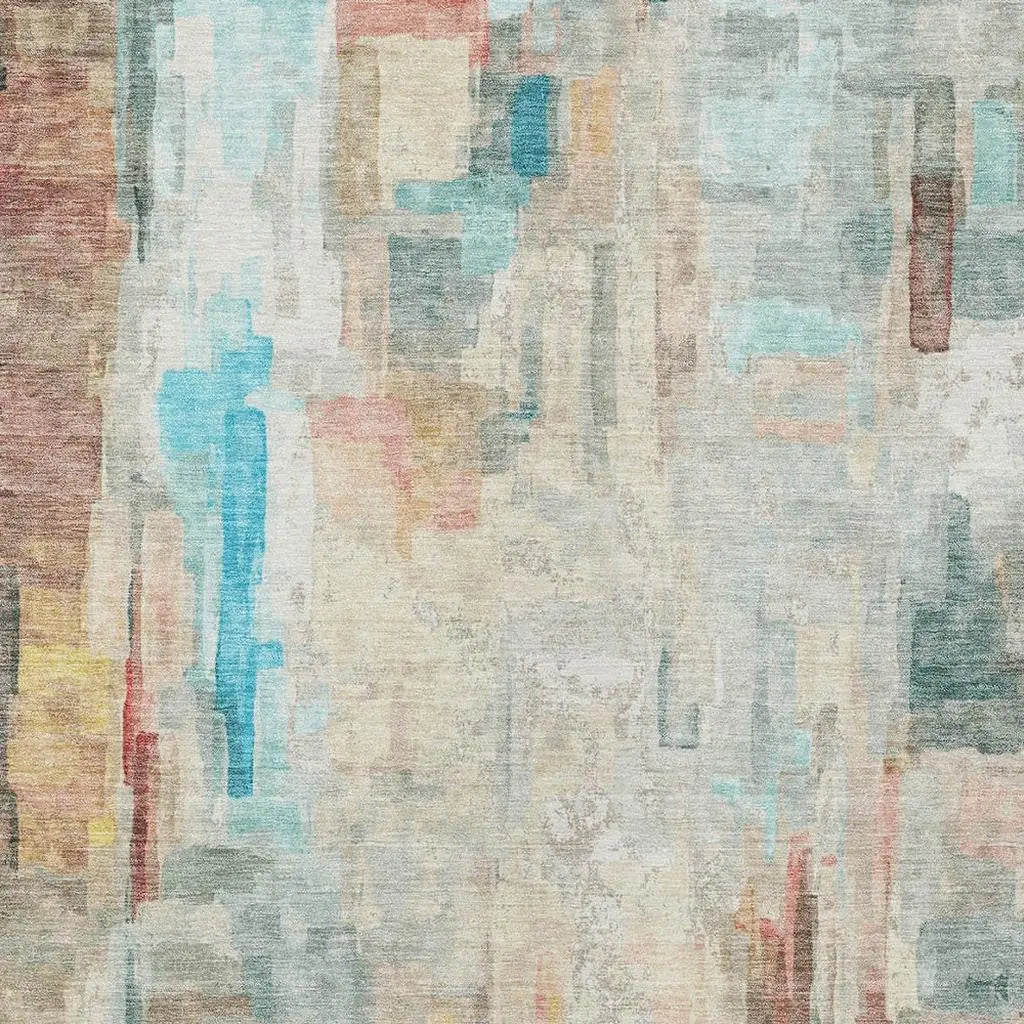 9' X 12' Pearl And Gray Abstract Washable Indoor Outdoor Area Rug Homeroots Outdoor