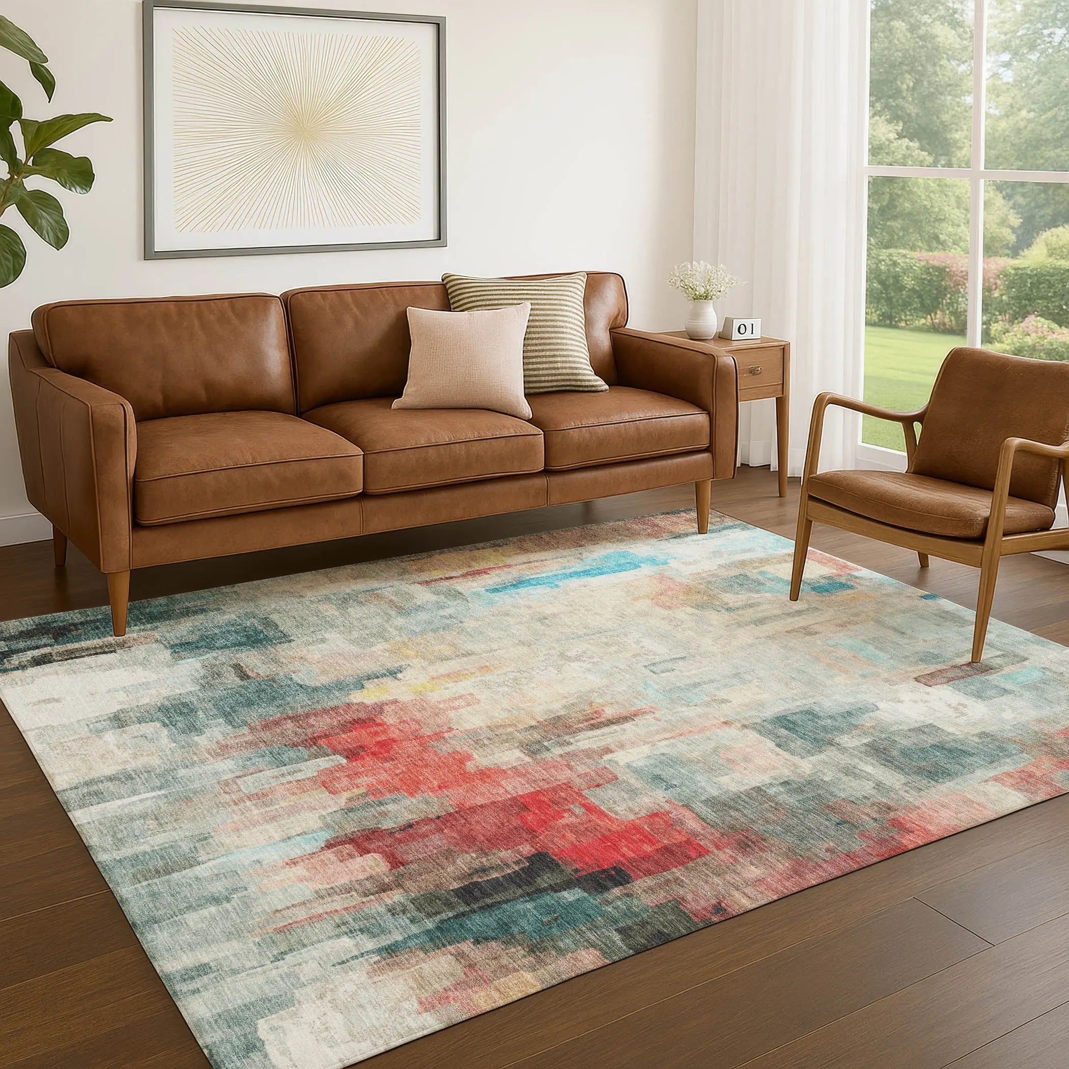 9' X 12' Pearl And Gray Abstract Washable Indoor Outdoor Area Rug Homeroots Outdoor