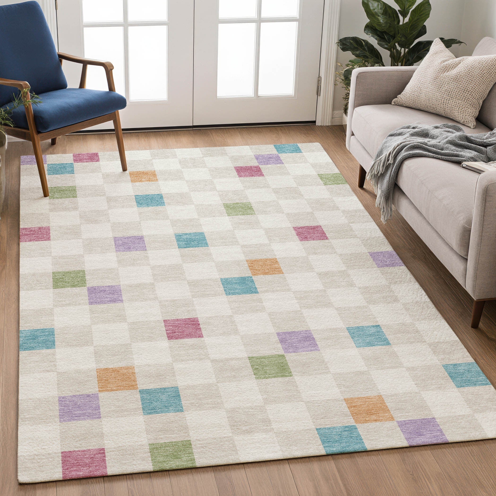 9' X 12' Pearl And Ivory Geometric Washable Indoor Outdoor Area Rug Homeroots Outdoor