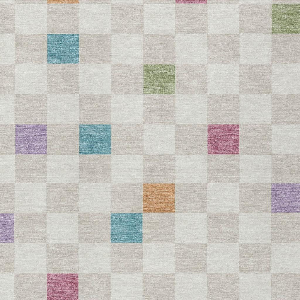 9' X 12' Pearl And Ivory Geometric Washable Indoor Outdoor Area Rug Homeroots Outdoor