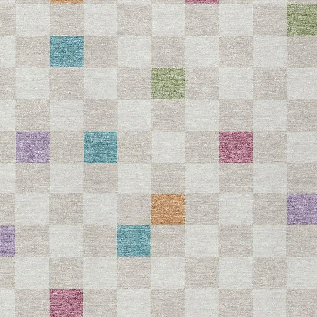 9' X 12' Pearl And Ivory Geometric Washable Indoor Outdoor Area Rug Homeroots Outdoor