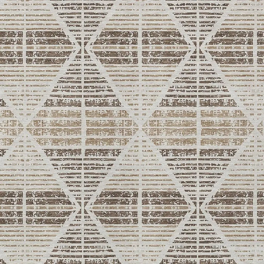9' X 12' Pearl And Navy Blue Geometric Washable Indoor Outdoor Area Rug Homeroots Outdoor