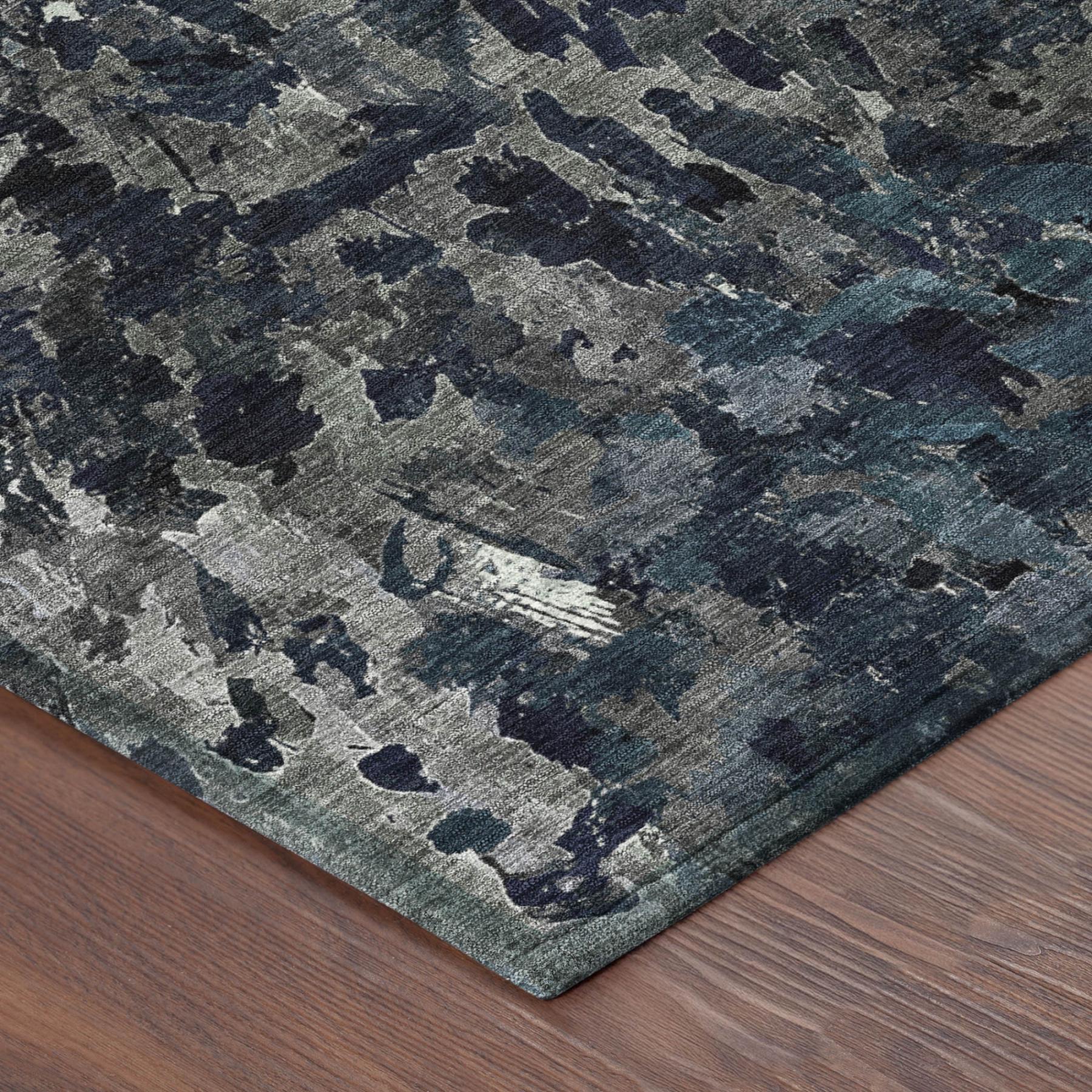 9' X 12' Pewter And Gray Abstract Washable Indoor Outdoor Area Rug Homeroots Outdoor