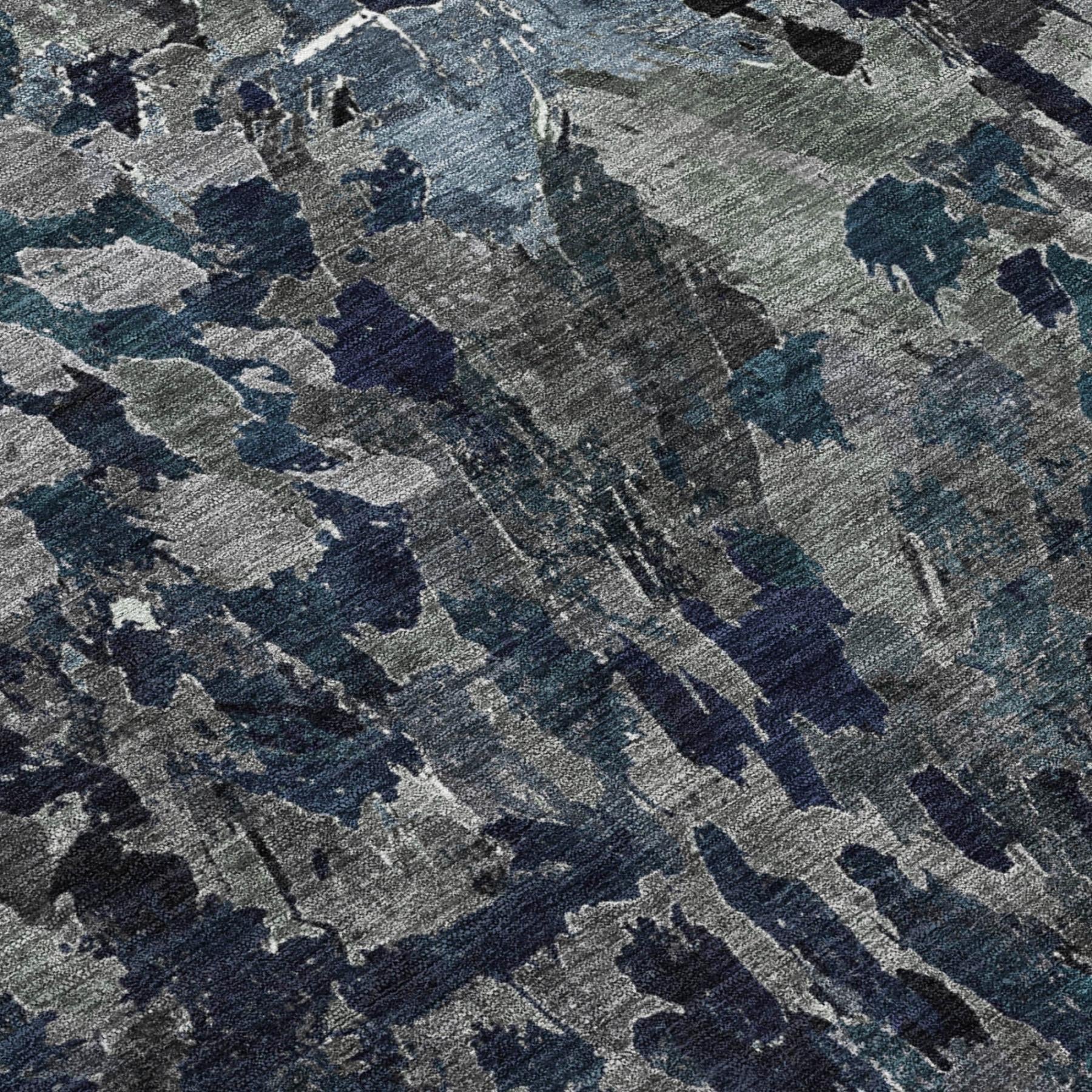9' X 12' Pewter And Gray Abstract Washable Indoor Outdoor Area Rug Homeroots Outdoor