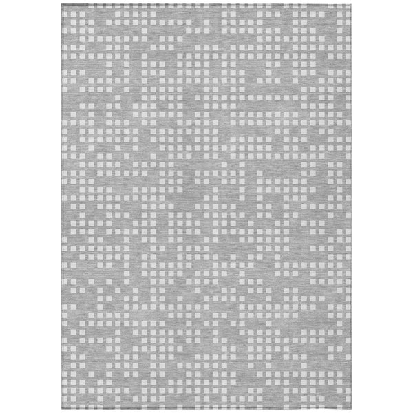 9' X 12' Pewter And Gray Abstract Washable Indoor Outdoor Area Rug Homeroots Outdoor