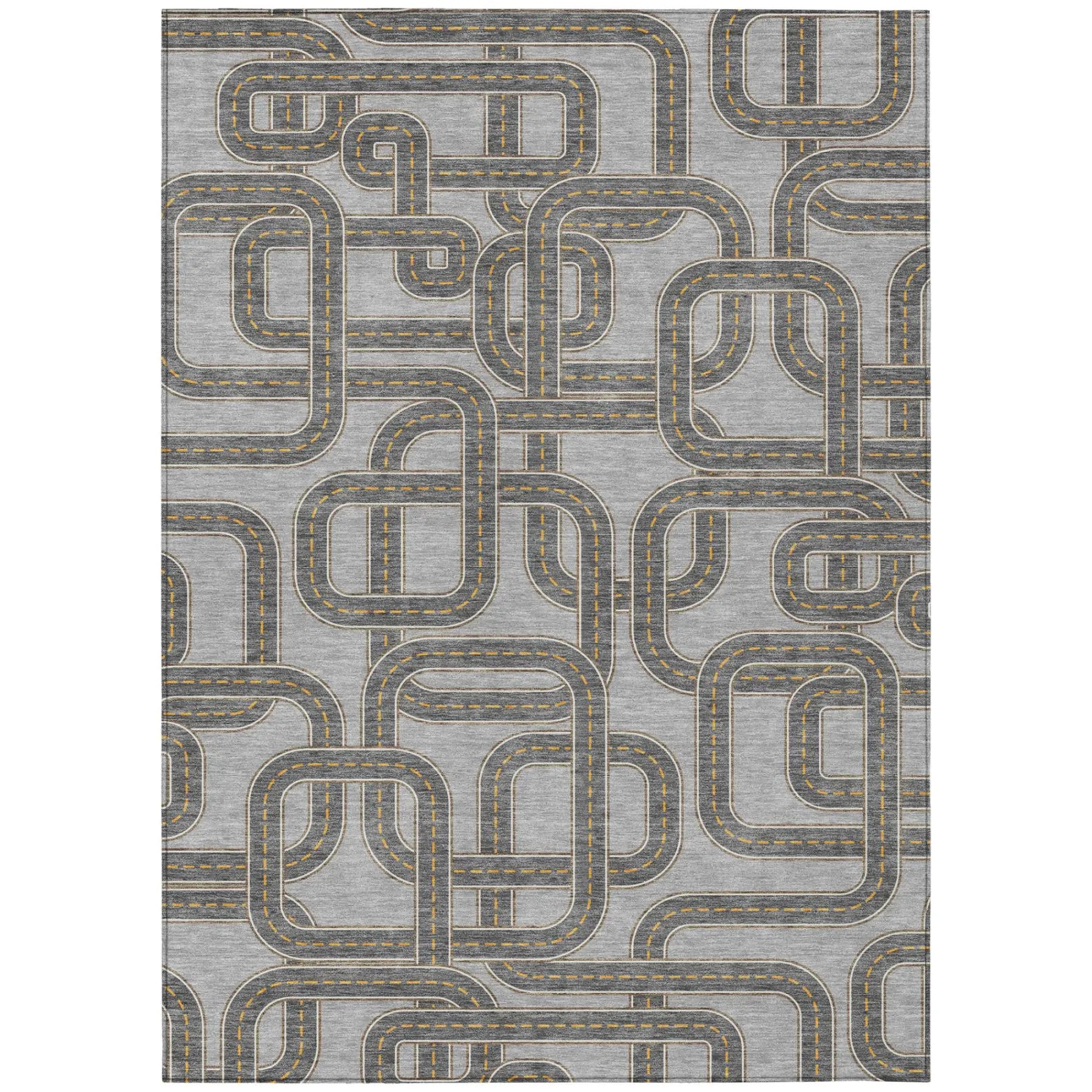 9' X 12' Pewter And Gray Geometric Washable Indoor Outdoor Area Rug Homeroots Outdoor