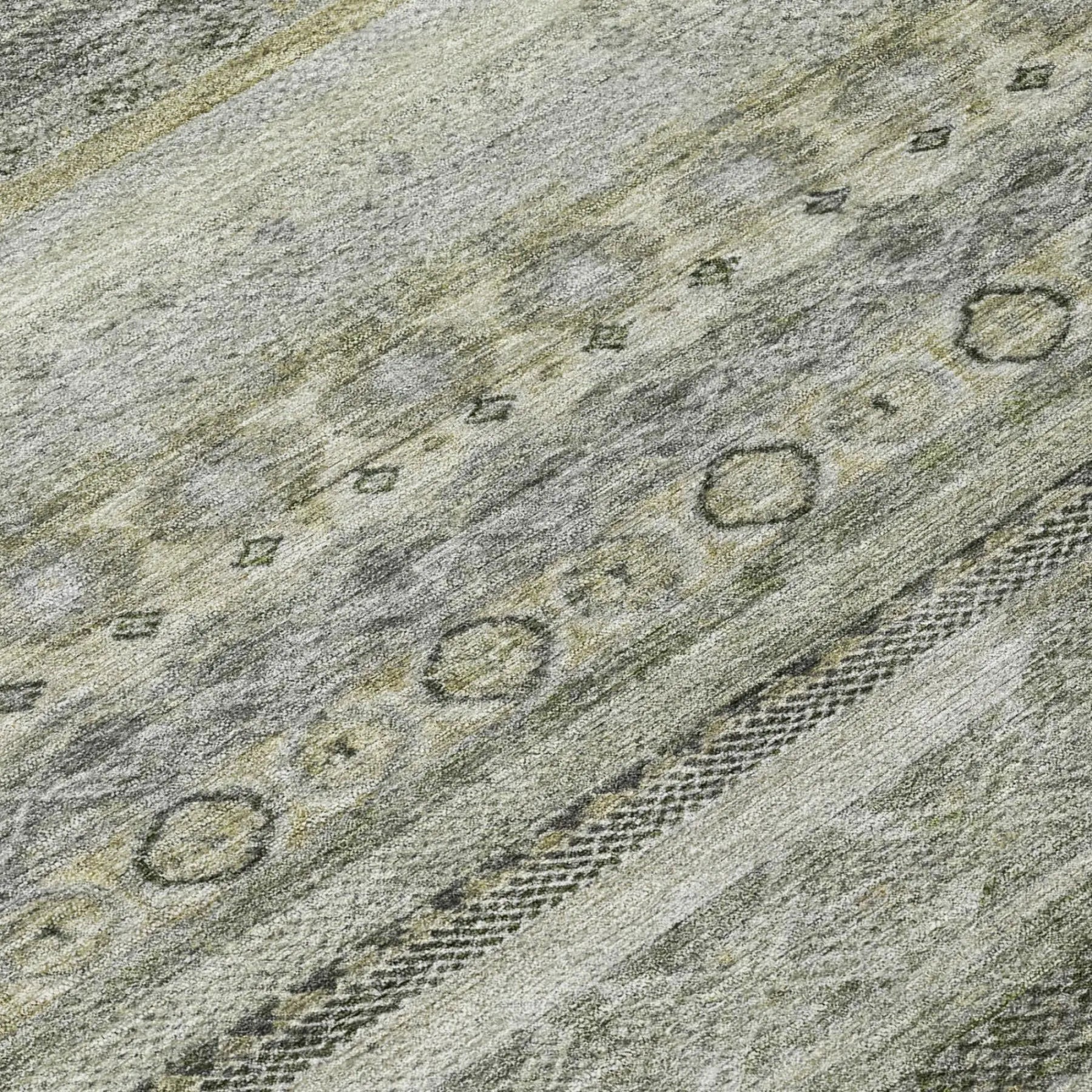 9' X 12' Pewter And Gray Striped Washable Indoor Outdoor Area Rug Homeroots Outdoor