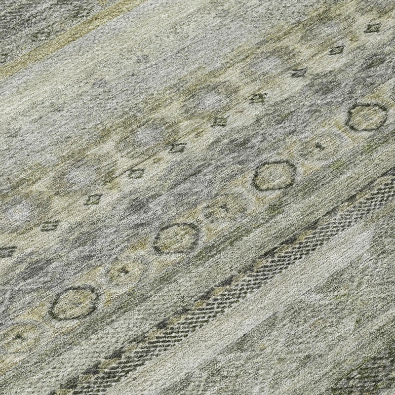 9' X 12' Pewter And Gray Striped Washable Indoor Outdoor Area Rug Homeroots Outdoor