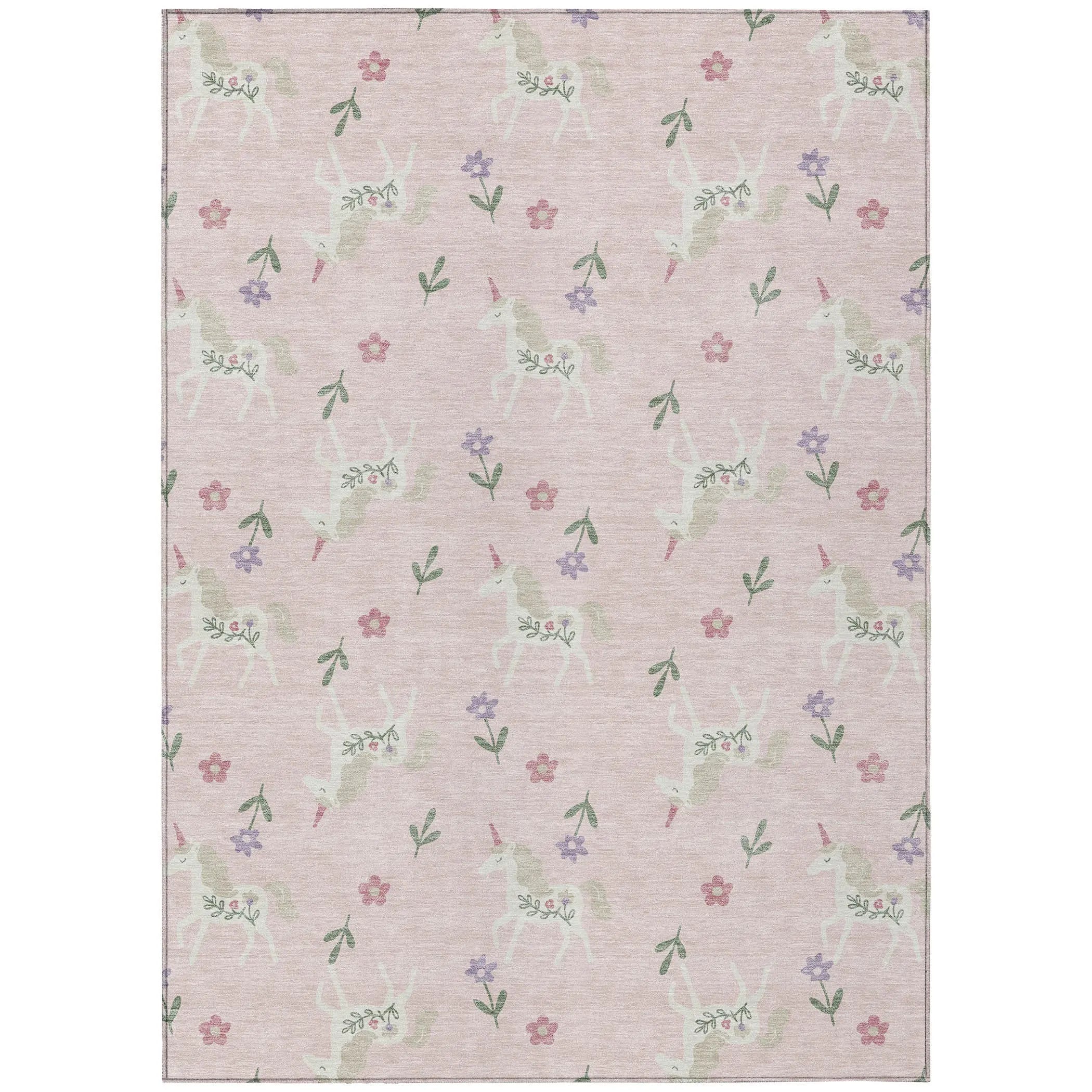 9' X 12' Pink And Ivory Floral Washable Indoor Outdoor Area Rug Homeroots Outdoor