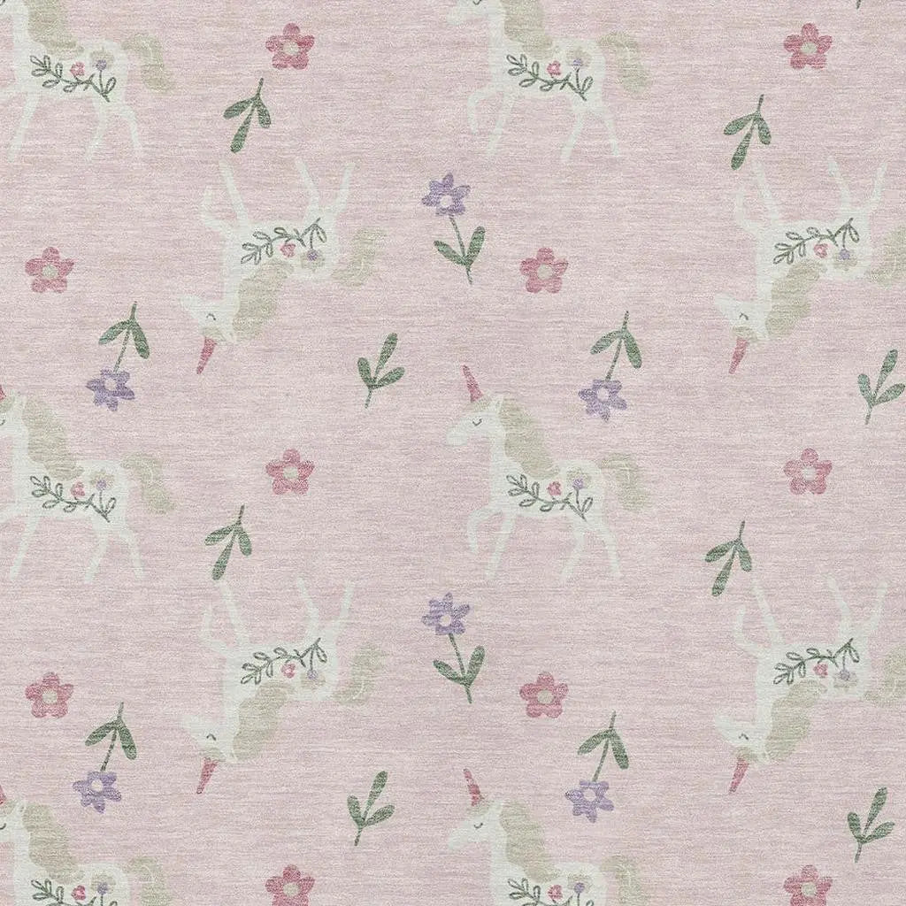 9' X 12' Pink And Ivory Floral Washable Indoor Outdoor Area Rug Homeroots Outdoor