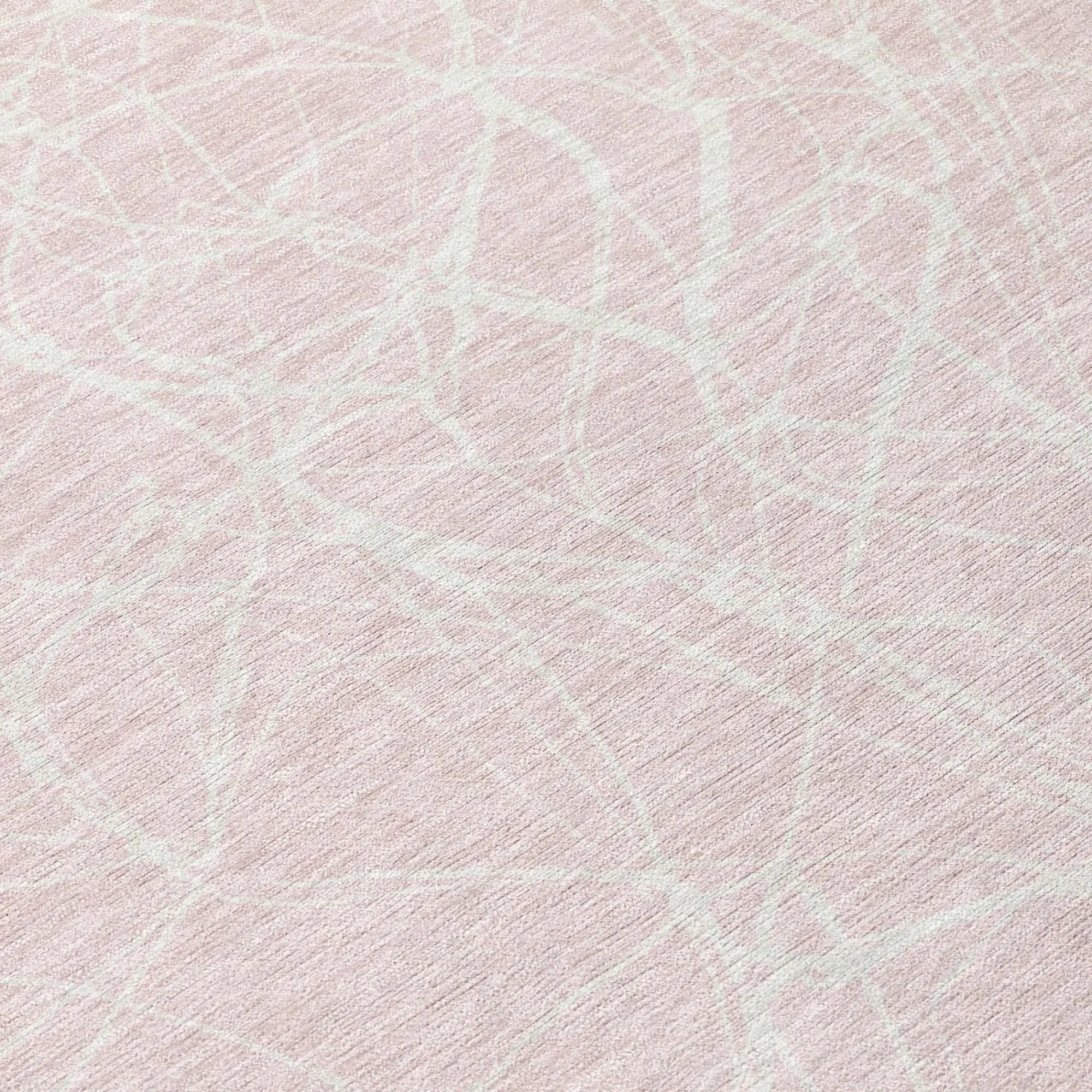 9' X 12' Pink And Linen Abstract Washable Indoor Outdoor Area Rug Homeroots Outdoor