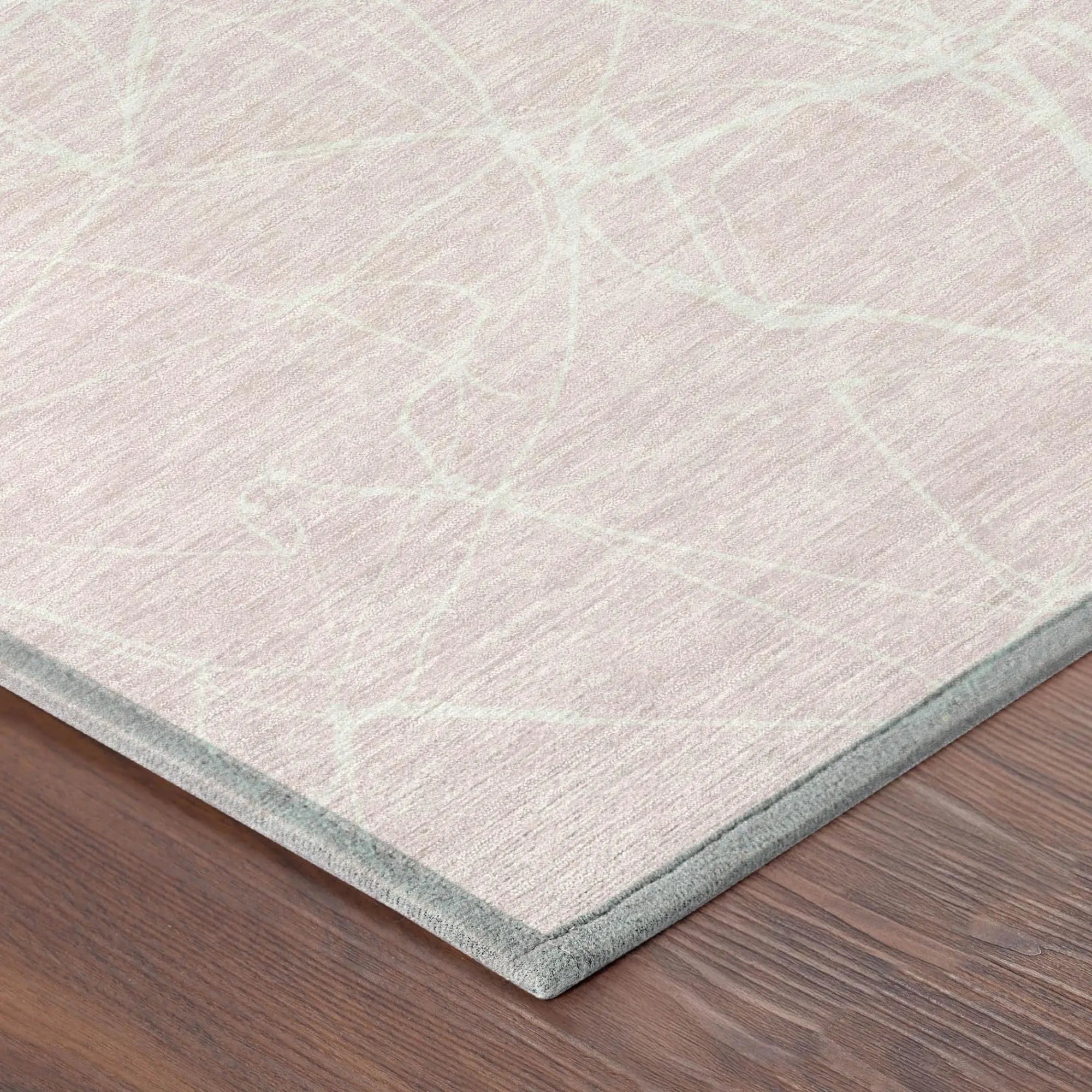 9' X 12' Pink And Linen Abstract Washable Indoor Outdoor Area Rug Homeroots Outdoor