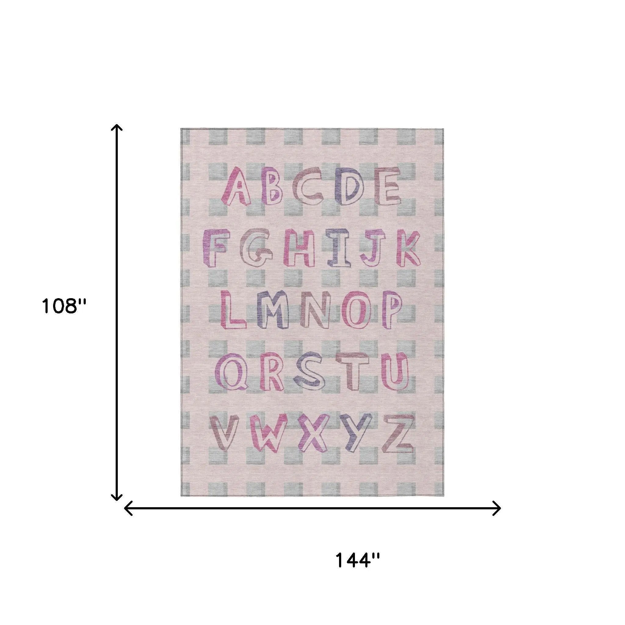 9' X 12' Pink And Linen Geometric Washable Indoor Outdoor Area Rug Homeroots Outdoor