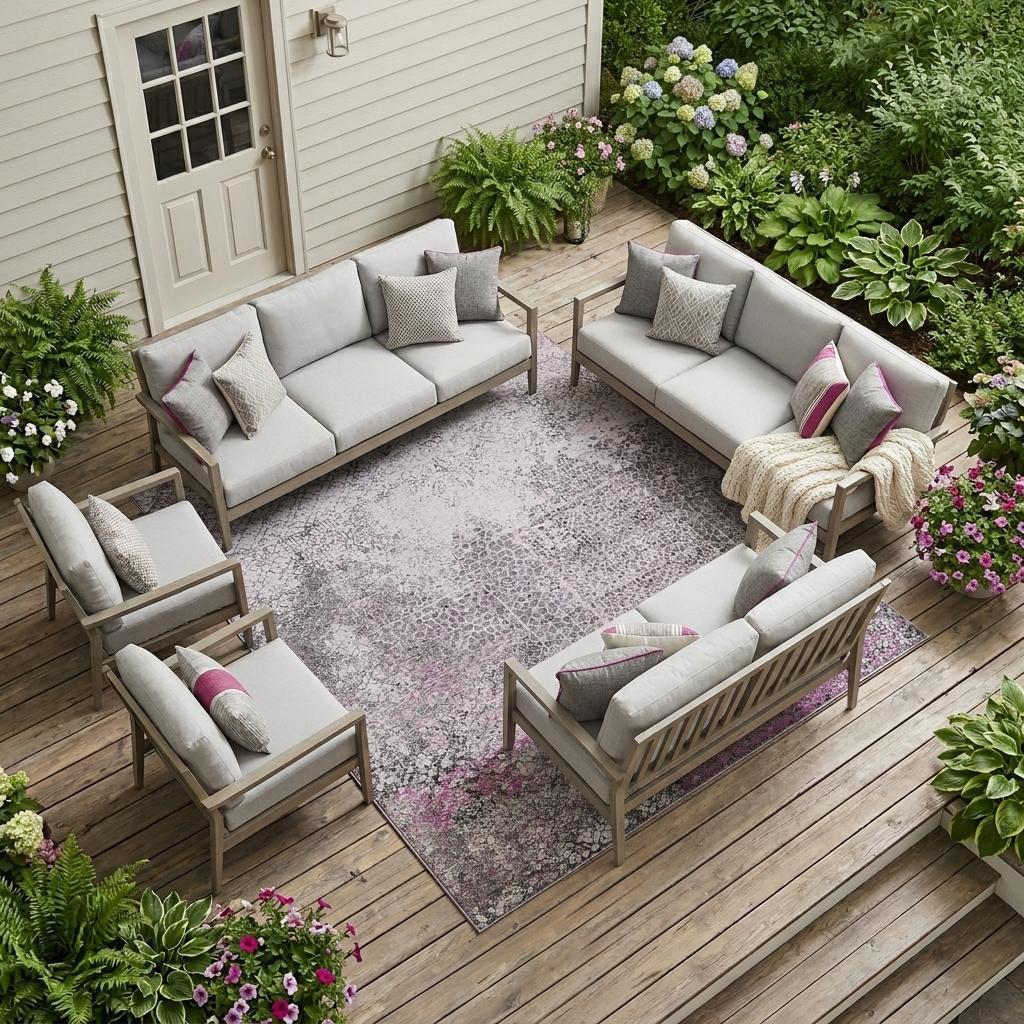 9' X 12' Pink And Pewter Abstract Washable Indoor Outdoor Area Rug Homeroots Outdoor