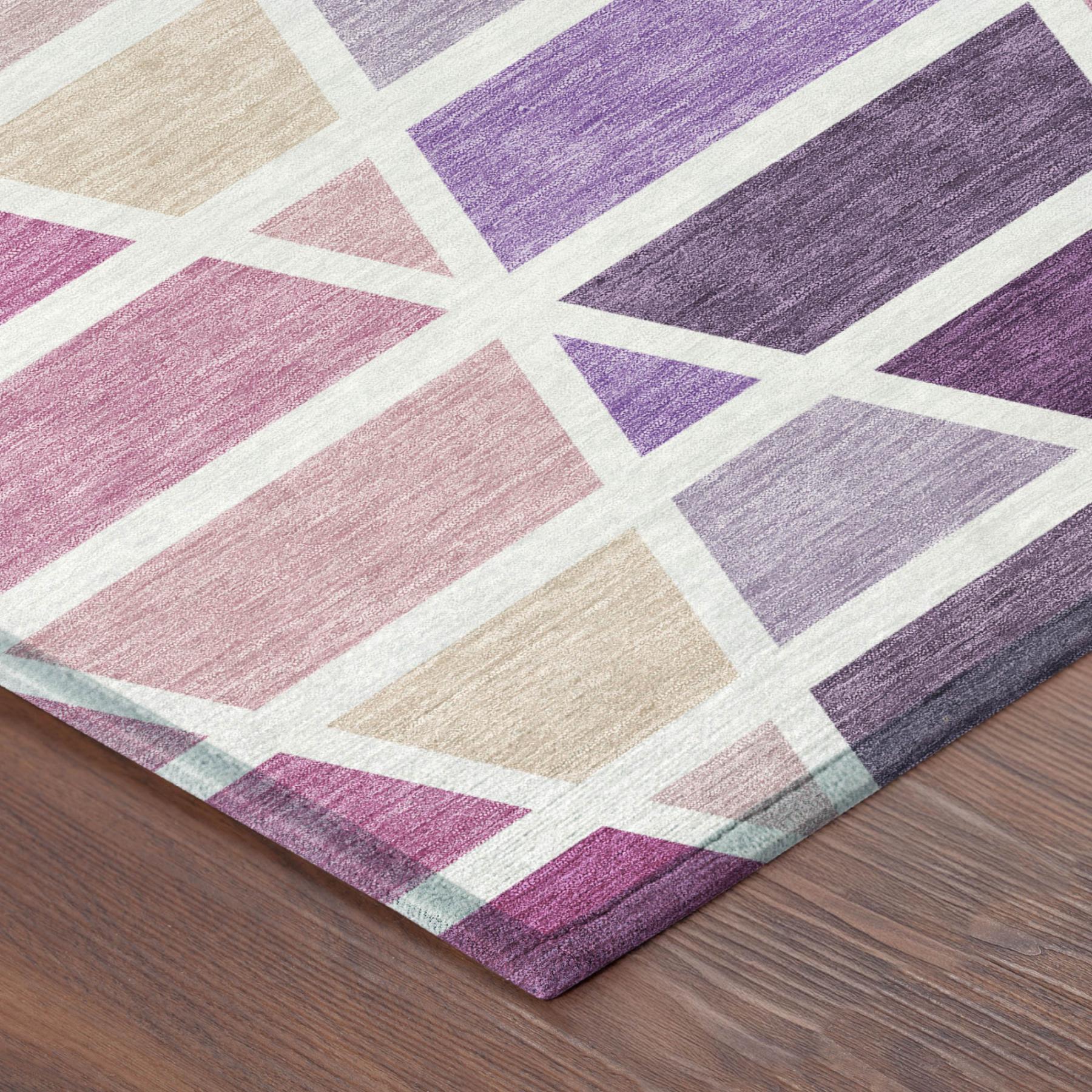 9' X 12' Pink And White Geometric Washable Indoor Outdoor Area Rug Homeroots Outdoor