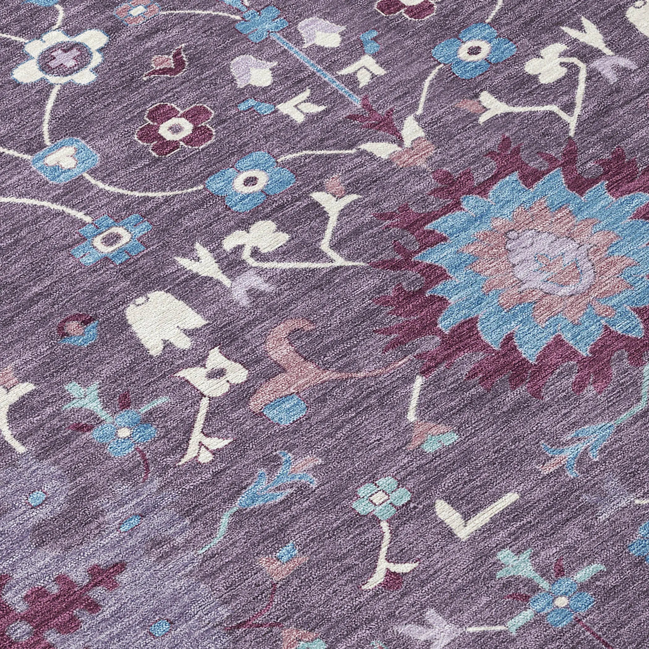 9' X 12' Plum And Lavender Faux Bois Washable Indoor Outdoor Area Rug Homeroots Outdoor