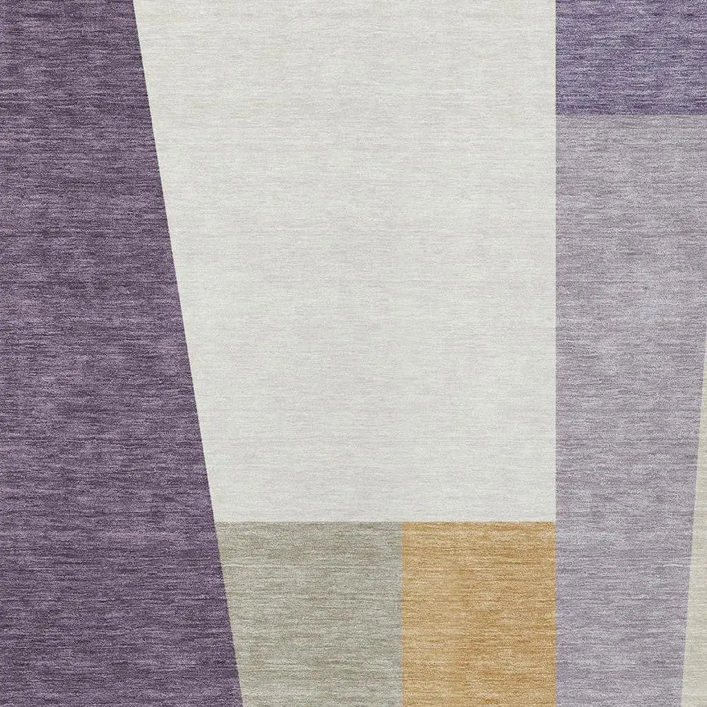 9' X 12' Plum And Lavender Geometric Washable Indoor Outdoor Area Rug Homeroots Outdoor