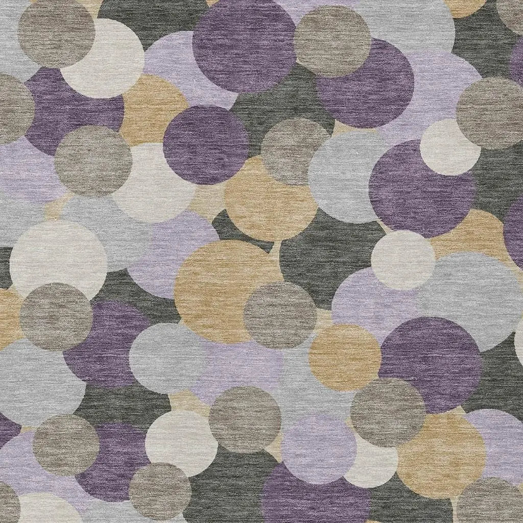 9' X 12' Plum And Lavender Geometric Washable Indoor Outdoor Area Rug Homeroots Outdoor