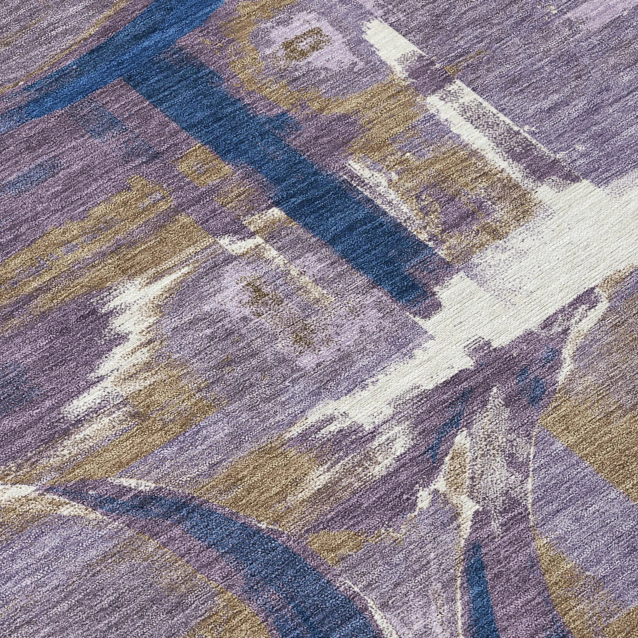 9' X 12' Plum And Purple Abstract Washable Indoor Outdoor Area Rug Homeroots Outdoor