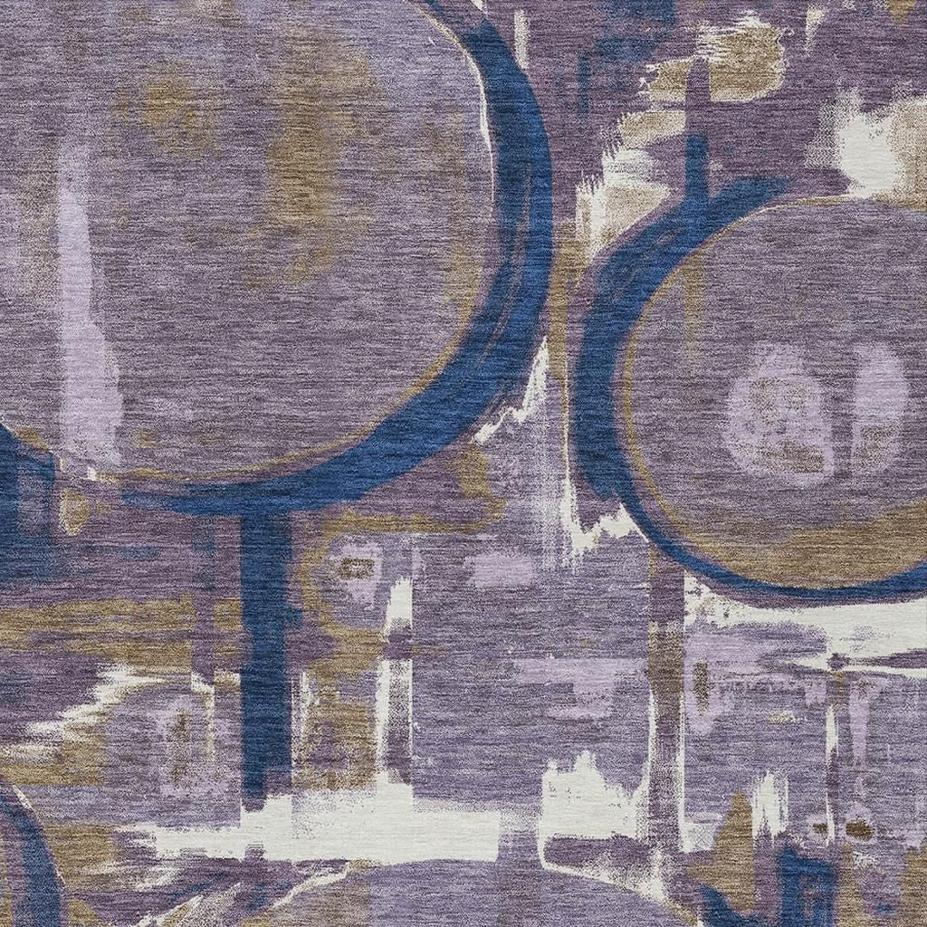 9' X 12' Plum And Purple Abstract Washable Indoor Outdoor Area Rug Homeroots Outdoor